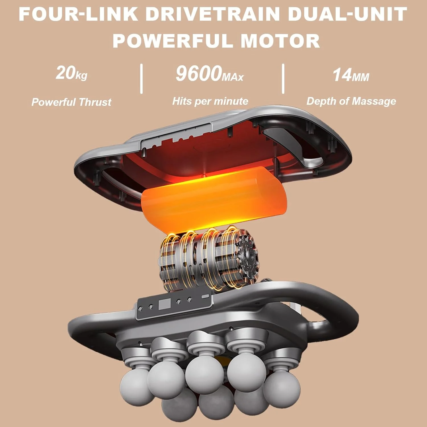 ماساژور تفنگی هاتاه با 8 سری، ماساژور حرفه ای بافت عمیق با 3 حالت قابل تنظیم، LED مادون قرمز برای کمک به تسکین درد پاها، بازوها، کمر و ایجاد آرامش در پشت