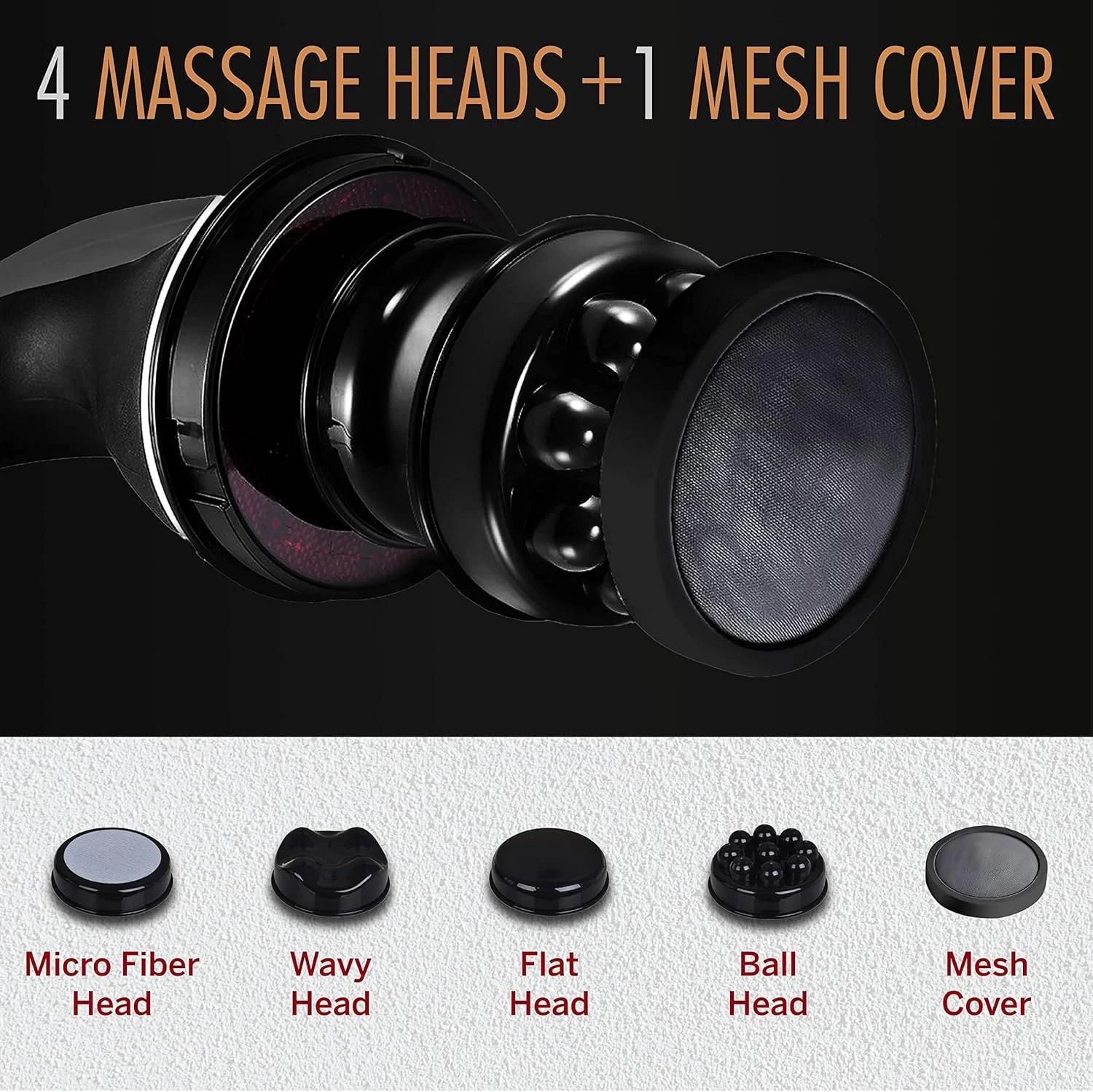 ماساژور ضربه ای دستی برقی بدن HealthSense Toner-Pro HM210 با 4 سر (خاکستری رویال) - نسخه ممکن است متفاوت باشد