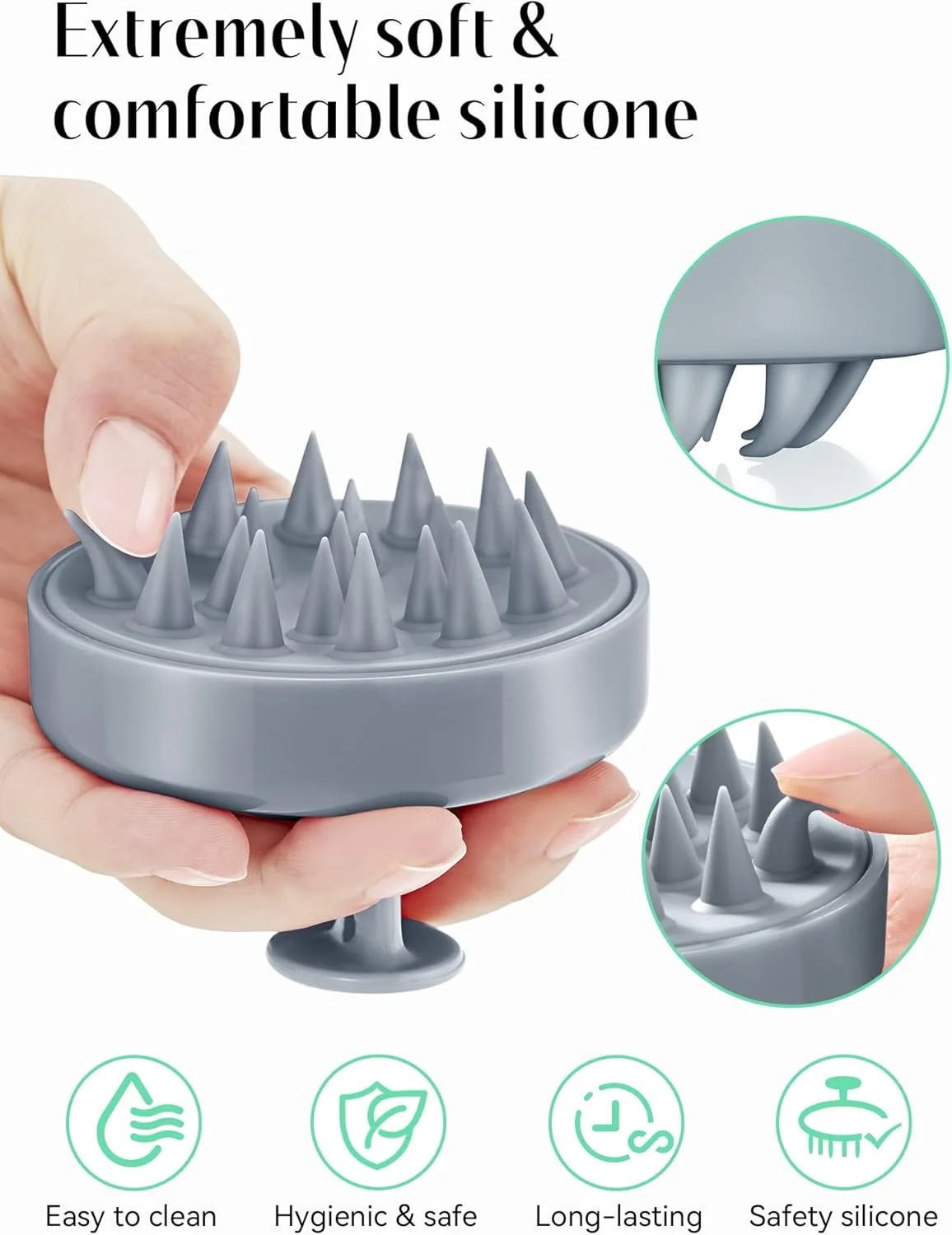 ماساژور سر HEETA برای رشد مو، برس شامپو با سیلیکون نرم برای لایه برداری، رفع شوره سر، ماساژ آرامش بخش سر، استفاده مرطوب و خشک برای مراقبت از موهای ضخیم، نازک و مجعد، خاکستری آسمانی ماساژور سر HEETA برای رشد مو، برس شامپو با سیلیکون نرم برای لایه برداری، رفع شوره سر، ماساژ آرامش بخش سر، استفاده مرطوب و خشک برای مراقبت از موهای ضخیم، نازک و مجعد، خاکستری آسمانی