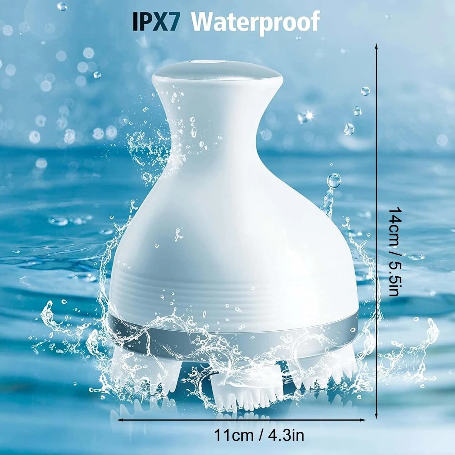 ماساژور سر هالامودو، ماساژور برقی سر با 76 گره ماساژ نرم '4D'، ضد آب، قابل حمل و شارژ، ماساژور دستی سر برای رشد مو، تمیز کردن عمیق و هدیه برای آقایان و پدر