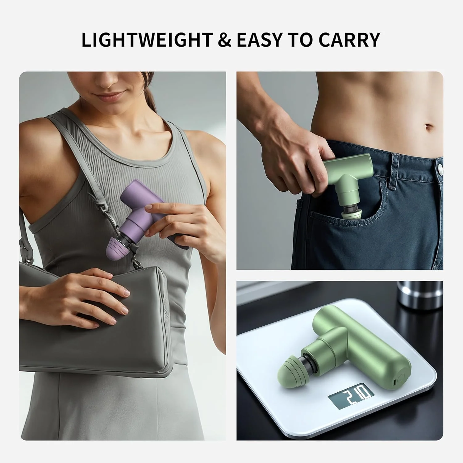 ماساژور ضربه ای قابل حمل مینی-مانستر (فوق سبک) ماساژ عمیق بافت پشت با 4 سر ماساژ و موتور براشلس بی صدا، هدیه برای مردان و زنان