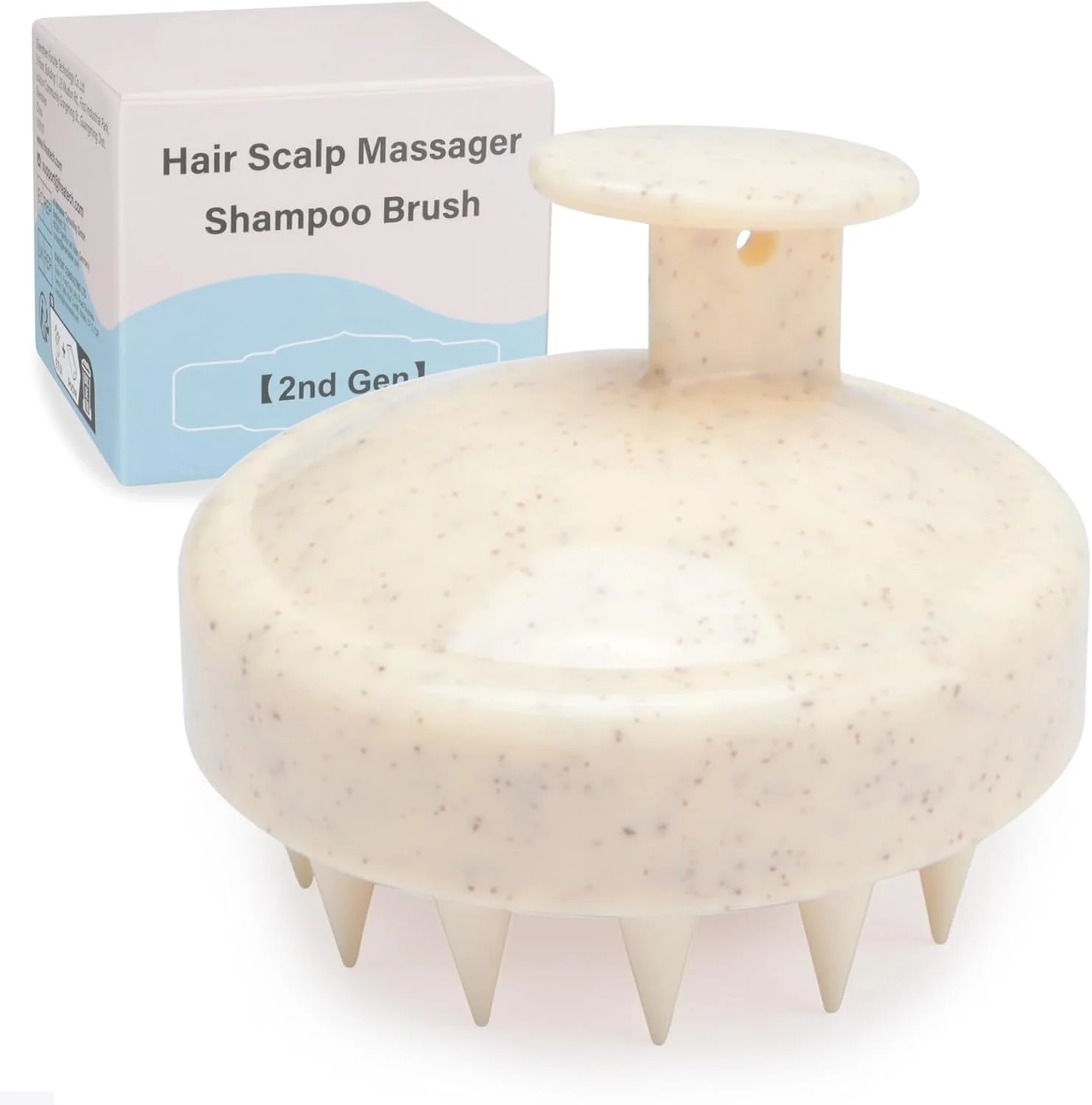 برس شامپو مو FReatech برای لایه برداری و ماساژ سر، [خشک و مرطوب] برس ماساژ پوست سر، شانه سیلیکونی مراقبت از ریشه مو، سر سالم بدون شوره سر، تحریک رشد مو، بژ