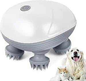 ماساژور برقی، ماساژور سر قابل حمل ضد آب، ماساژ کامل بدن، ماساژور چند منظوره حیوانات خانگی، ماساژور دستی مو با 4 سری قابل تعویض و شستشو.