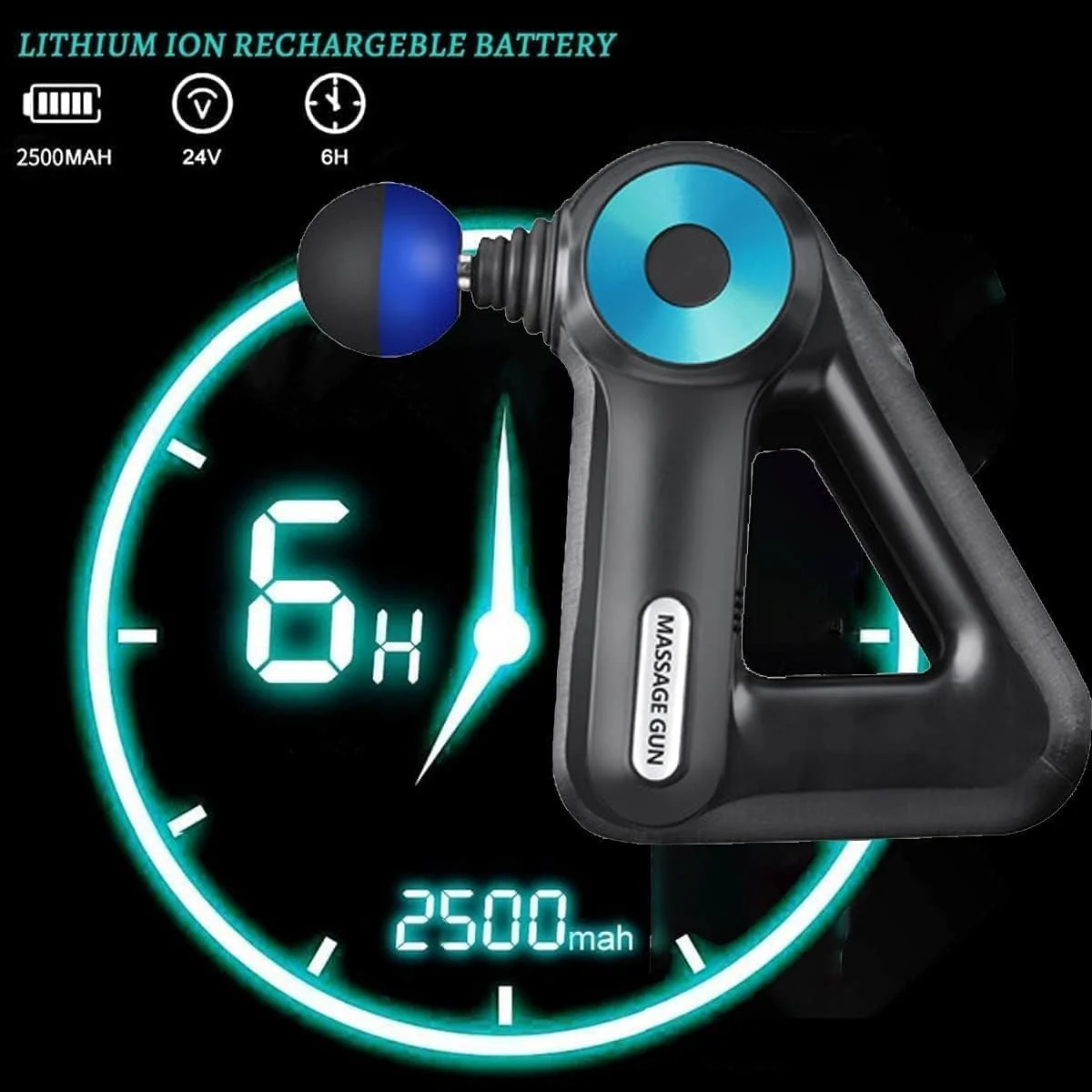 ماساژور عضلانی ضربه ای بافت عمیق، ماساژور دستی 11 میلی متری، ماساژور بدن 6 سرعته با 12 سر ماساژ برای کمر، شانه