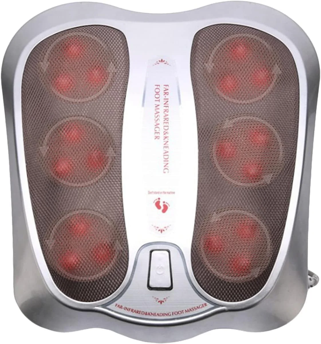 ماساژور برقی پا با سر طب فشاری چرخشی و گرمایش مادون قرمز برای تسکین درد انگشتان پا، التهاب کف پا و آرتروز روزانه (خاکستری)