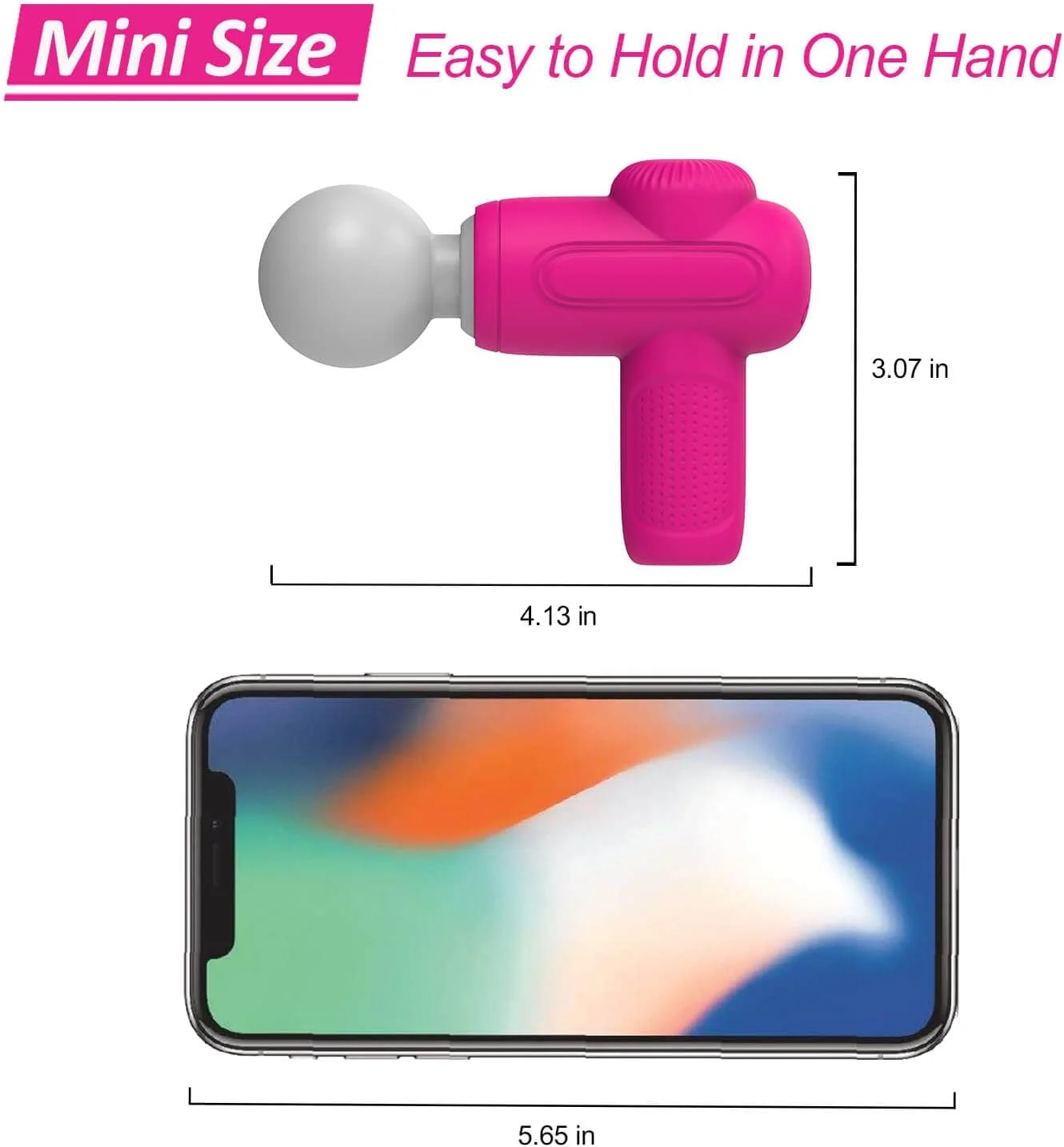 ماساژور کوچک، ماساژور برقی کمر، ماساژور دستی قابل حمل و ضد آب با 10 سرعت - رز قرمز