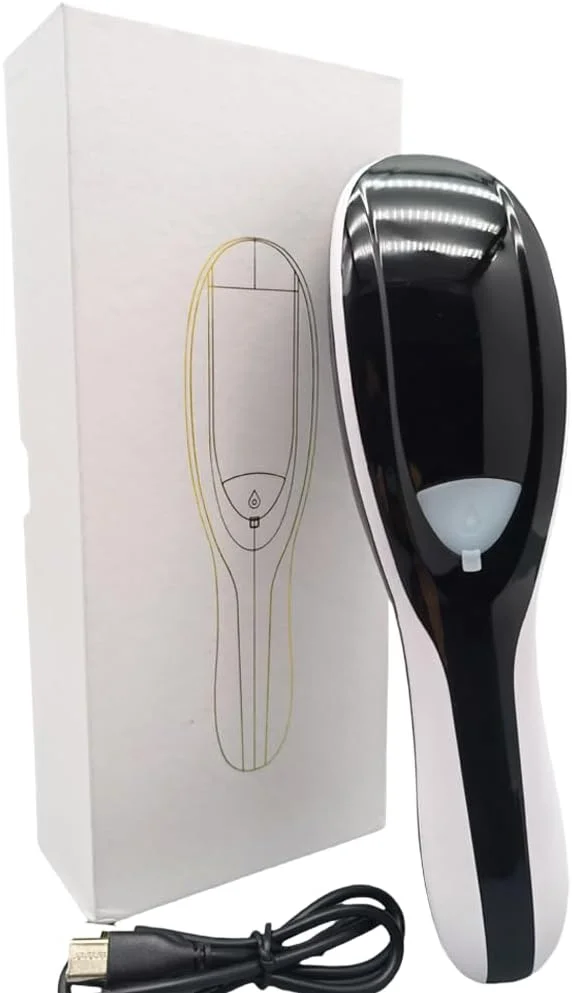 شانه ماساژور برقی سر 3 در 1 – نور آبی مادون قرمز، ویبره و اسپری روغن برای رشد مو، مراقبت از پوست سر (طراحی قابل حمل)