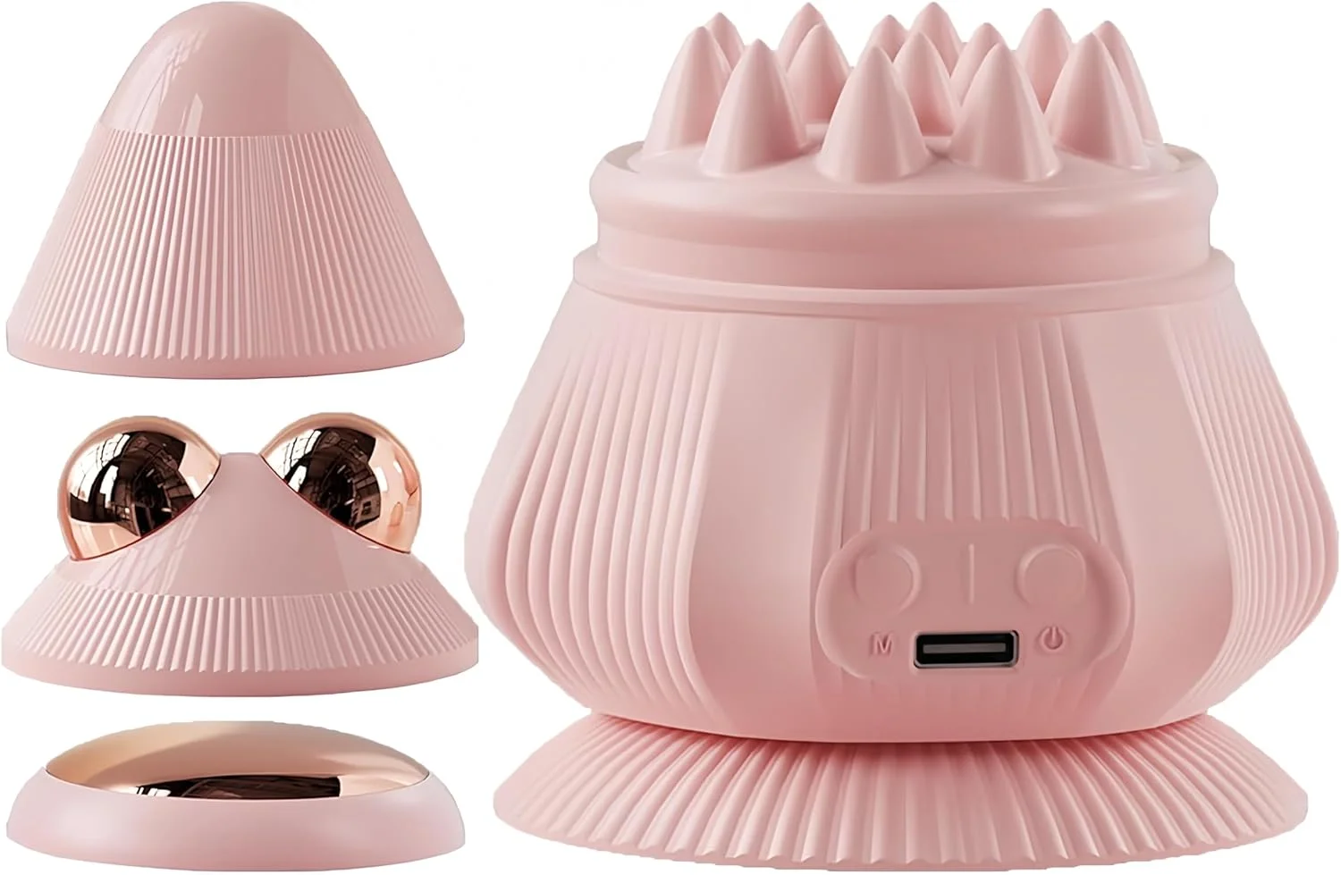 ماساژور برقی سر و گردن، ماساژور قابل حمل، ست ماساژور دستی کوچک با مکنده برای گردن، پشت، صورت، پاها و دست ها، رفع استرس، 3 حالت لرزش و 2 حالت گرمایش