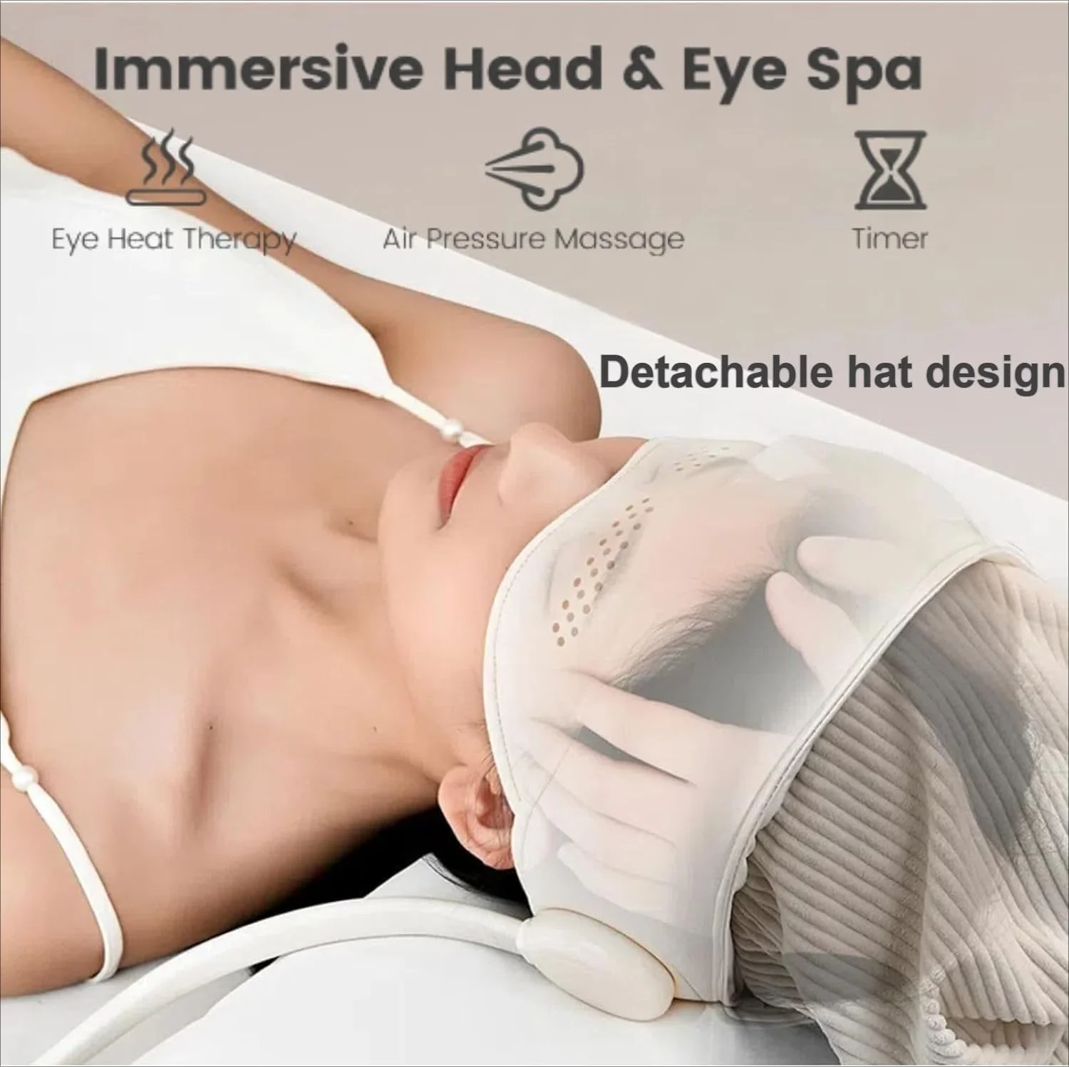 ماساژور سر ایربگ برقی، ماساژور پوست سر و چشم با گرما، ماساژور سر برای آرامش و رفع استرس پوست سر، ماساژور سردرد تنشی برای پیشانی و شقیقه