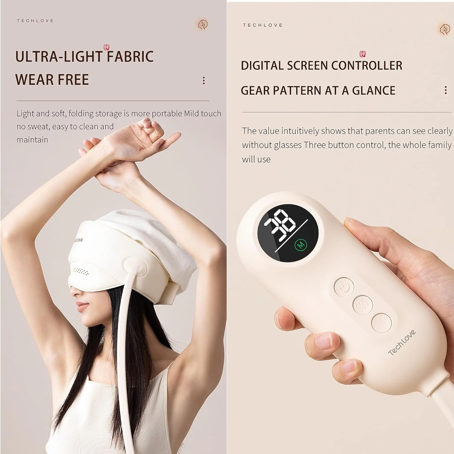 ماساژور برقی سر و چشم با گرما، ماساژور قابل حمل برقی سر و چشم، کیسه هوا و ورز دادن - تسکین دهنده پوست سر برای همه