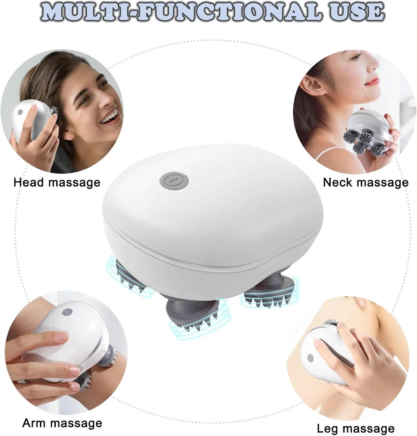 ماساژور برقی سر، دستگاه مراقبت عمیق پوست سر، قابل حمل و ضد آب، چرخش 360 درجه با حالت های مختلف لرزش، آرامش بخش پوست سر و رفع خستگی