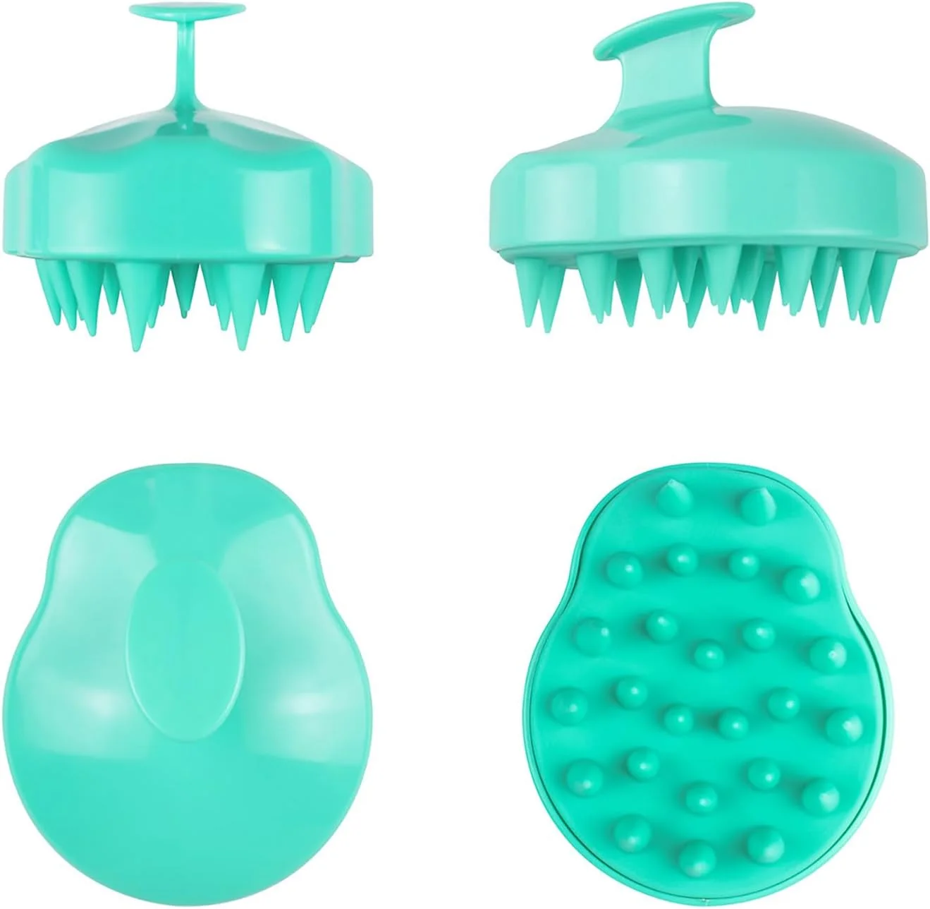 برس ماساژور پوست سر مو با موهای نرم سیلیکونی، برس شامپو ماساژور دستی سر برای آرامش و تمیزی مو