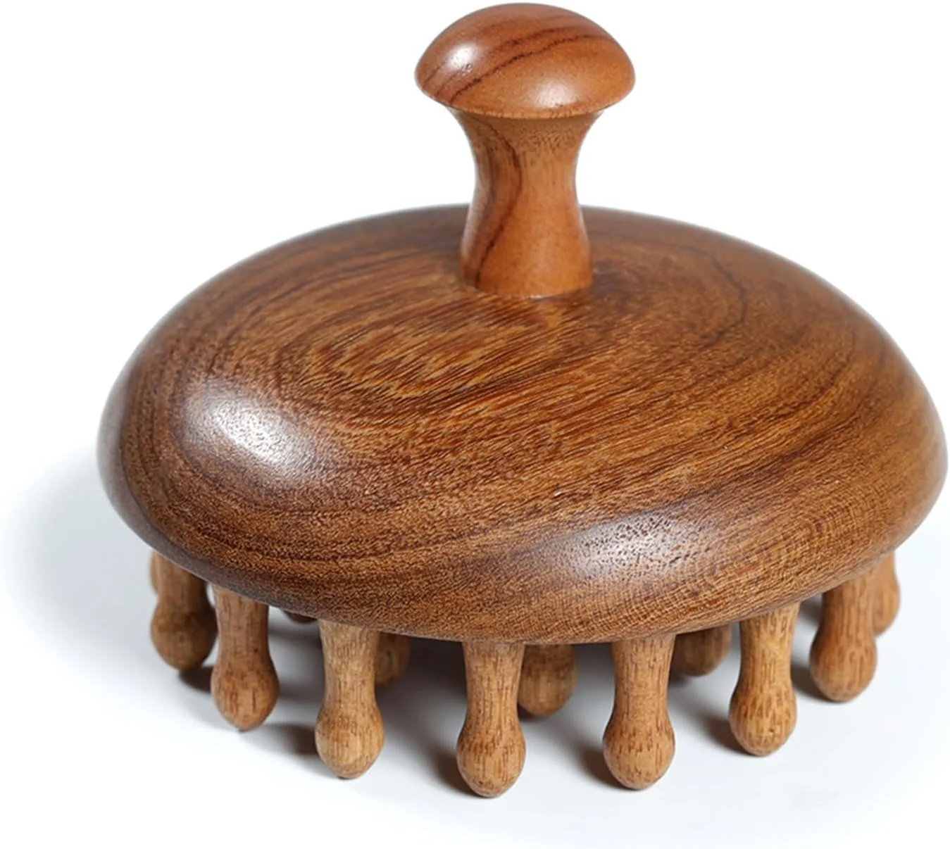 شانه ماساژور چوبی سر - ابزار ماساژور سر چوب صندل، برس گوا شا برای ماساژ بدن و رشد موی زنان و مردان