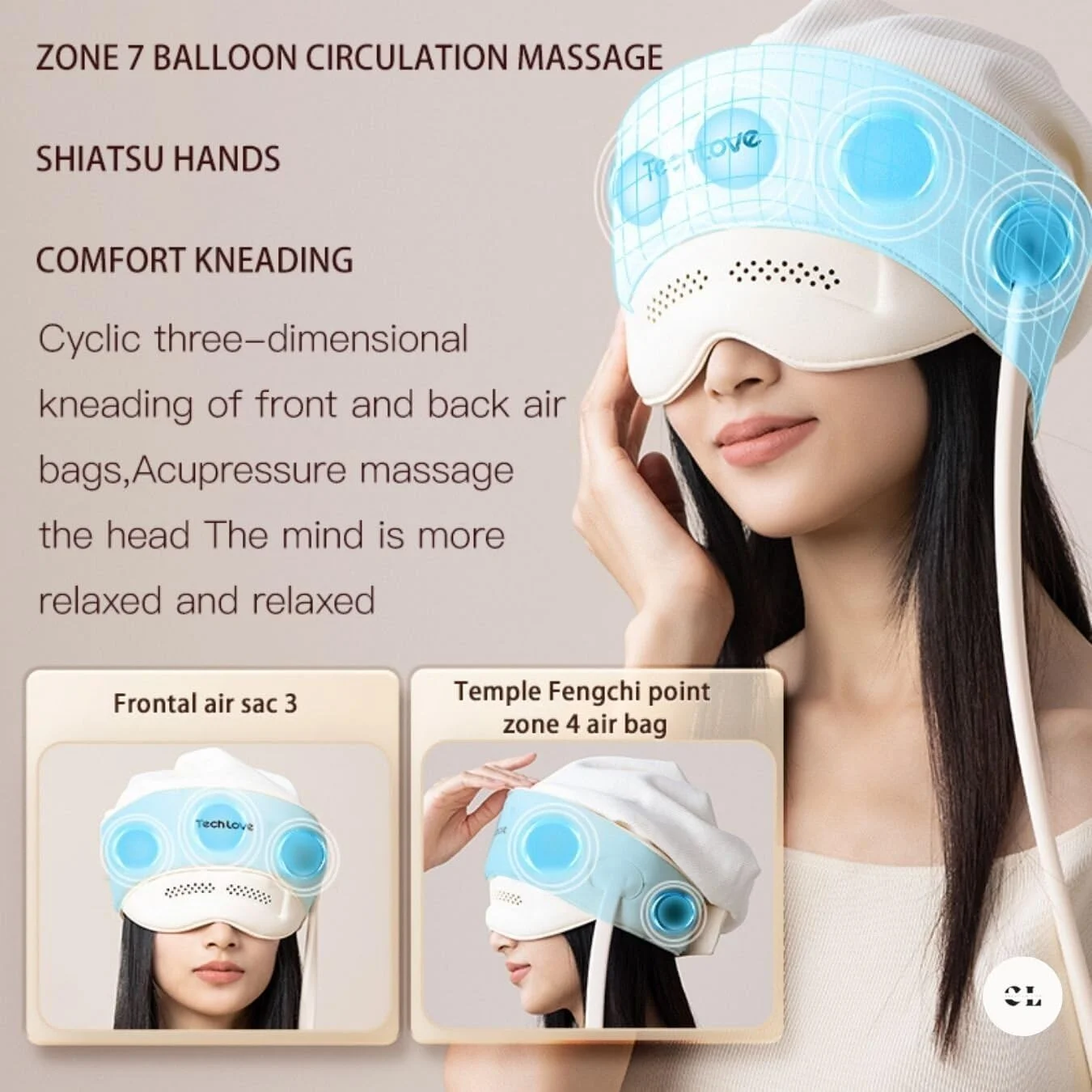 ماساژور قابل حمل چشم و سر CREATIVE LIFE - ماساژور چشم با گرما، لرزش و کمپرس هوا برای میگرن | ماساژور چشمی کنترل از راه دور با کیسه هوای تنفسی ماساژور قابل حمل چشم و سر CREATIVE LIFE - ماساژور چشم با گرما، لرزش و کمپرس هوا برای میگرن | ماساژور چشمی کنترل از راه دور با کیسه هوای تنفسی