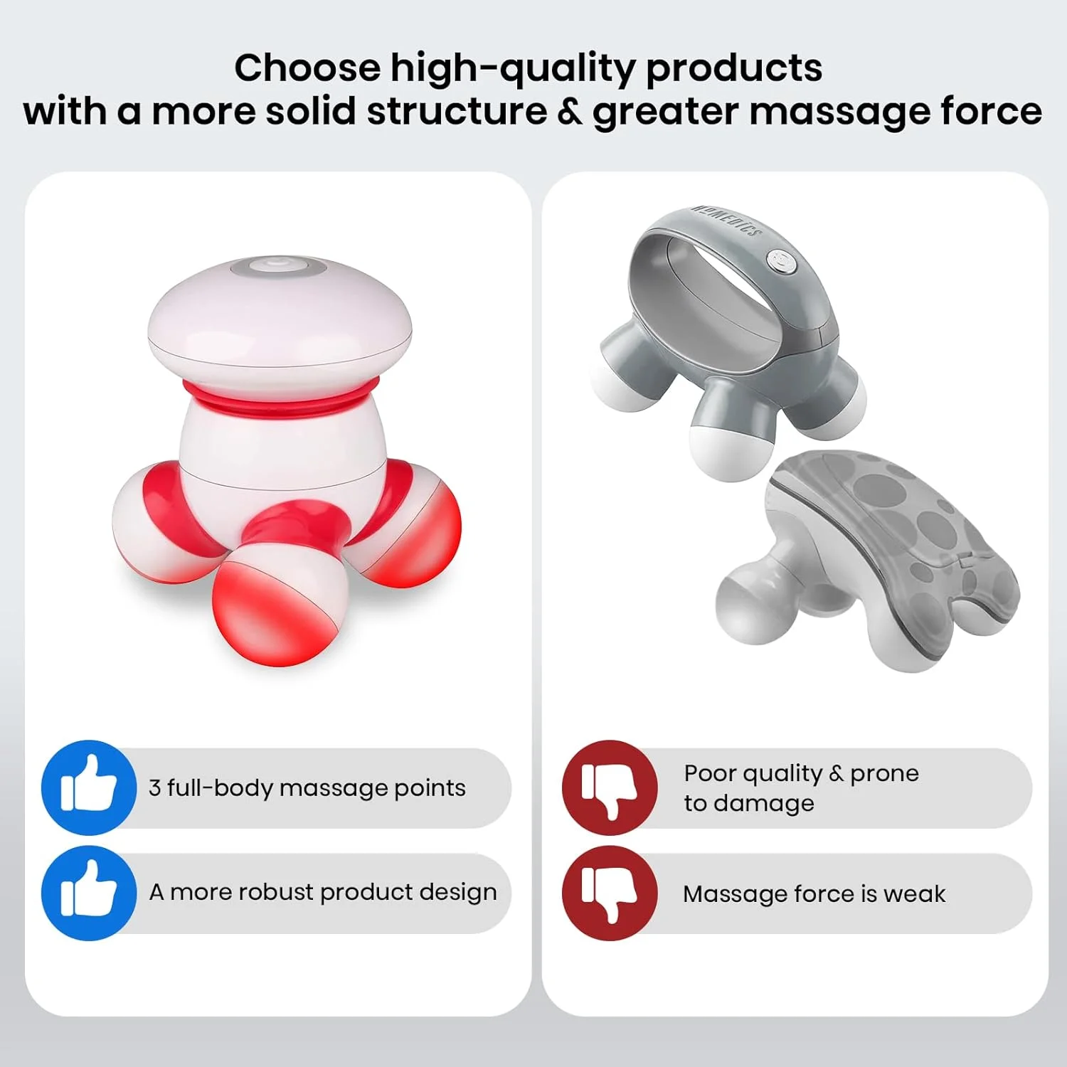 ماساژور دستی Cotsoco، مینی، قابل حمل، ویبره ای، دارای چراغ LED، مناسب برای دست، سر، گردن، کمر، پاها، بازوها، تسکین درد، با باتری کار می کند، با طراحی ارگونومیک