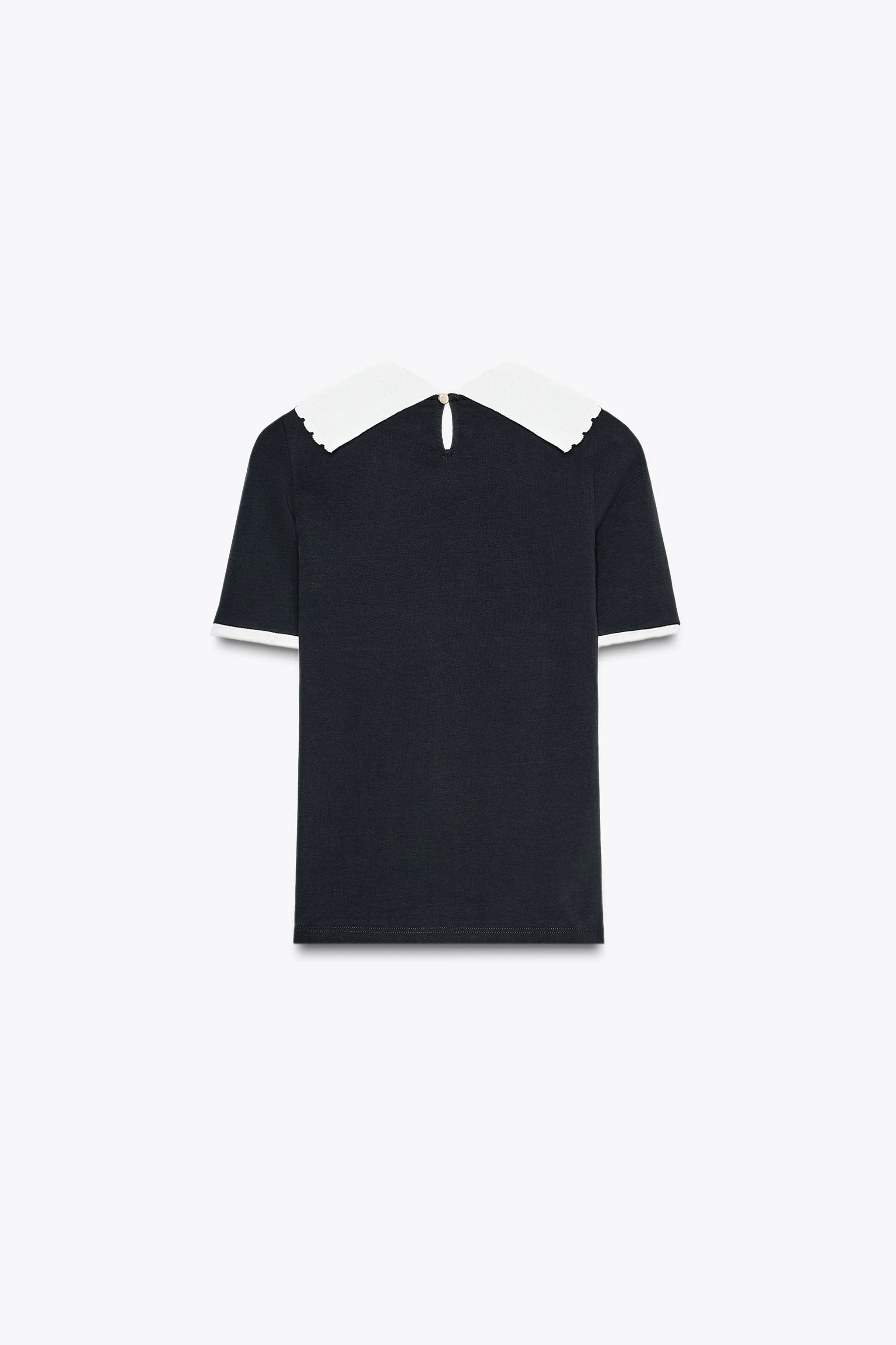 تی شرت یقه بافت درشت پاپیون دار