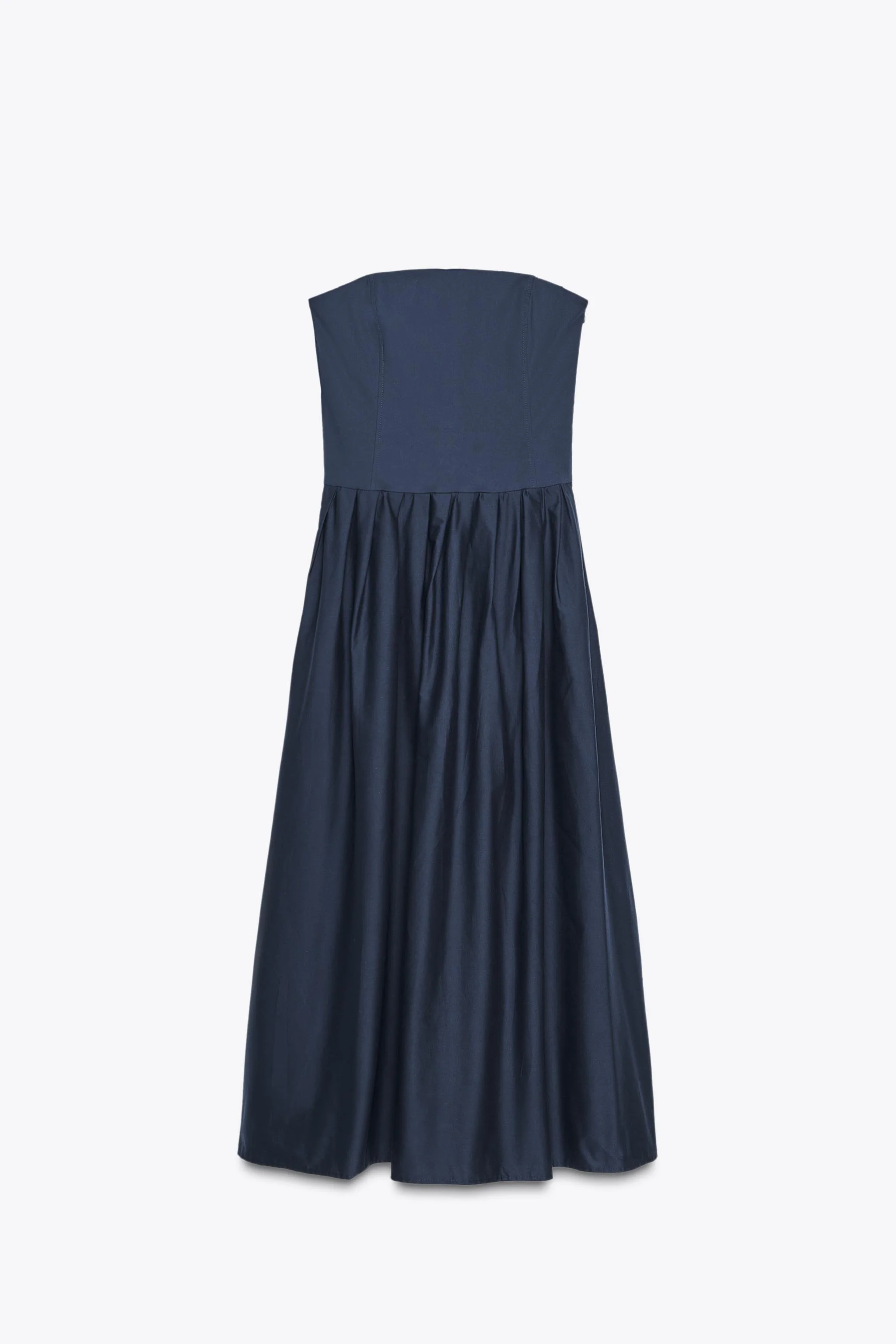 پیراهن میدی بدون بند با یقه صاف پیراهن میدی بدون بند با یقه صاف