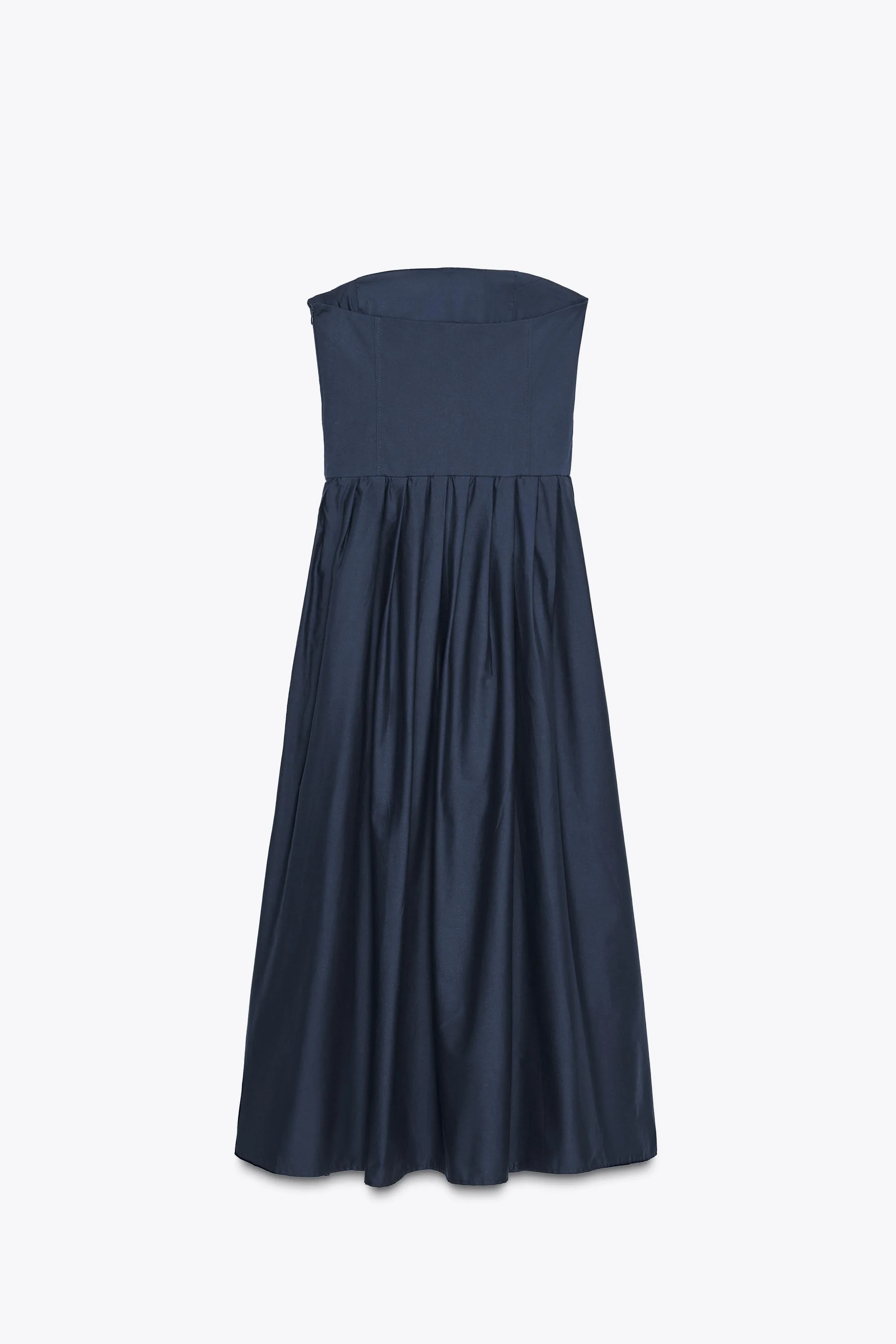 پیراهن میدی بدون بند با یقه صاف پیراهن میدی بدون بند با یقه صاف