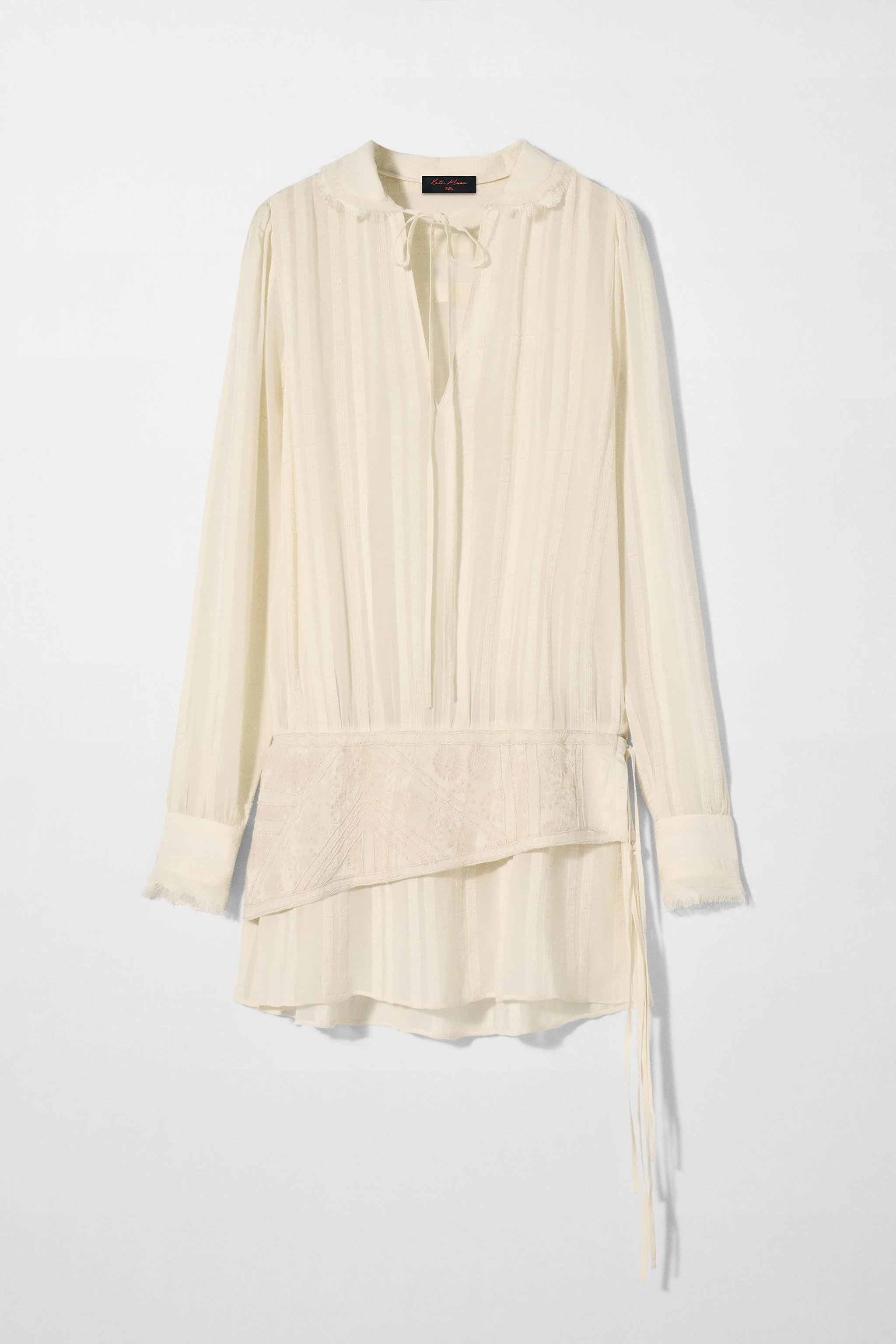 پیراهن کوتاه طرح کمربند گلدوزی شده کیت ماس ایکس زارا