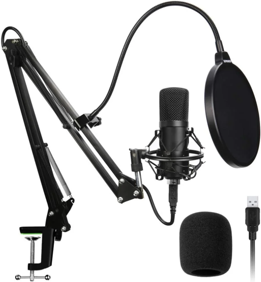کیت میکروفون USB، نرخ نمونه برداری بالا 192 کیلوهرتز / 24 بیت، میکروفون USB کامپیوتر BM800، مجموعه میکروفون، میکروفون های کندانسور