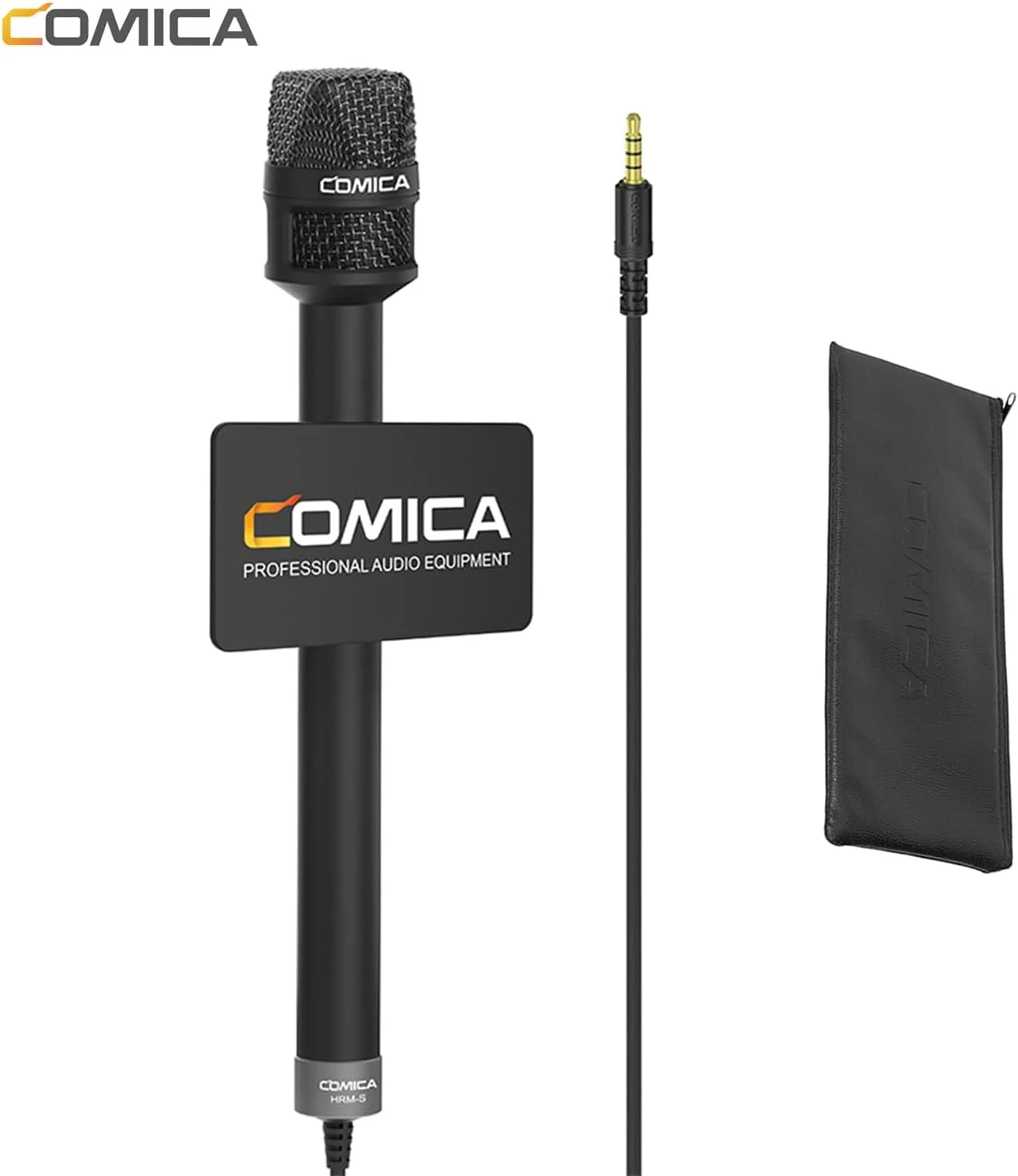 میکروفون مصاحبه دستی HRM S برای گوشی هوشمند، پلاگ 3.5 میلی متری TRRS، میکروفون کندانسور کاردیوئید با دریافت صدای موثر، نویز داخلی فوق العاده کم، ساختار تمام فلزی، محافظت بهتر