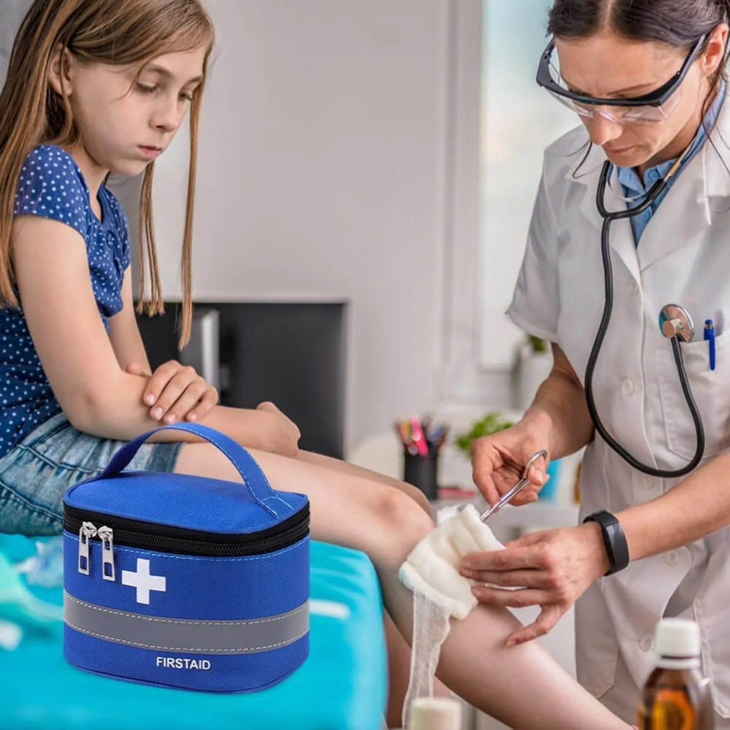 دو عدد کیف کمک های اولیه Azonee، کیف های خالی دارو، کیف کمک های اولیه قابل حمل برای کمپینگ در فضای باز، مسافرت، کار (آبی) دو عدد کیف کمک های اولیه Azonee، کیف های خالی دارو، کیف کمک های اولیه قابل حمل برای کمپینگ در فضای باز، مسافرت، کار (آبی)