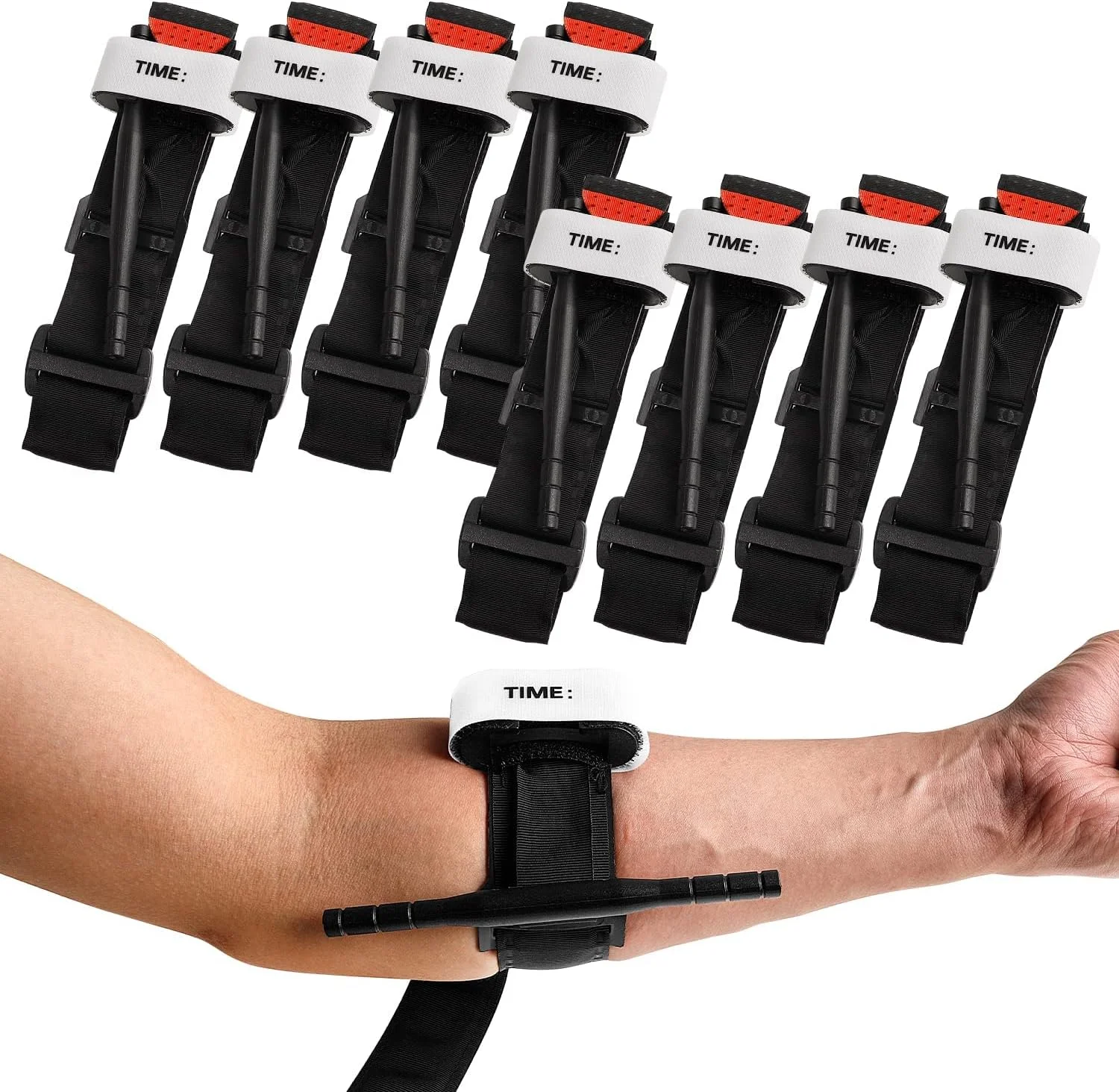 بسته 8 عددی بند آورنده خون Azonee برای کنترل خونریزی اضطراری، هموستاتیک تاکتیکی، عملیات استفاده با یک دست، بانداژ اضطراری فضای باز برای بقا در فضای باز (65 سانتی متر)