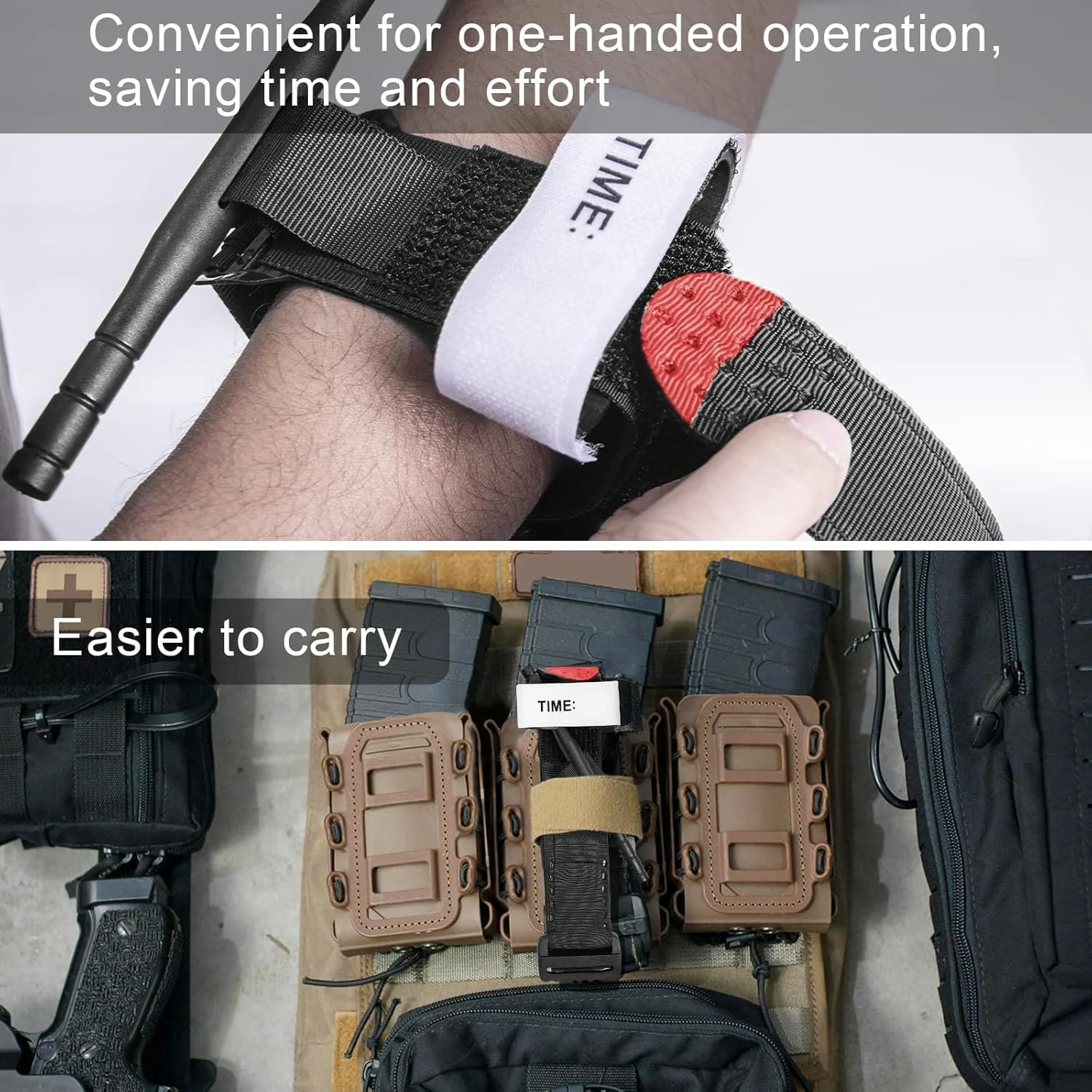 بسته 8 عددی بند آورنده خون Azonee برای کنترل خونریزی اضطراری، هموستاتیک تاکتیکی، عملیات استفاده با یک دست، بانداژ اضطراری فضای باز برای بقا در فضای باز (65 سانتی متر)