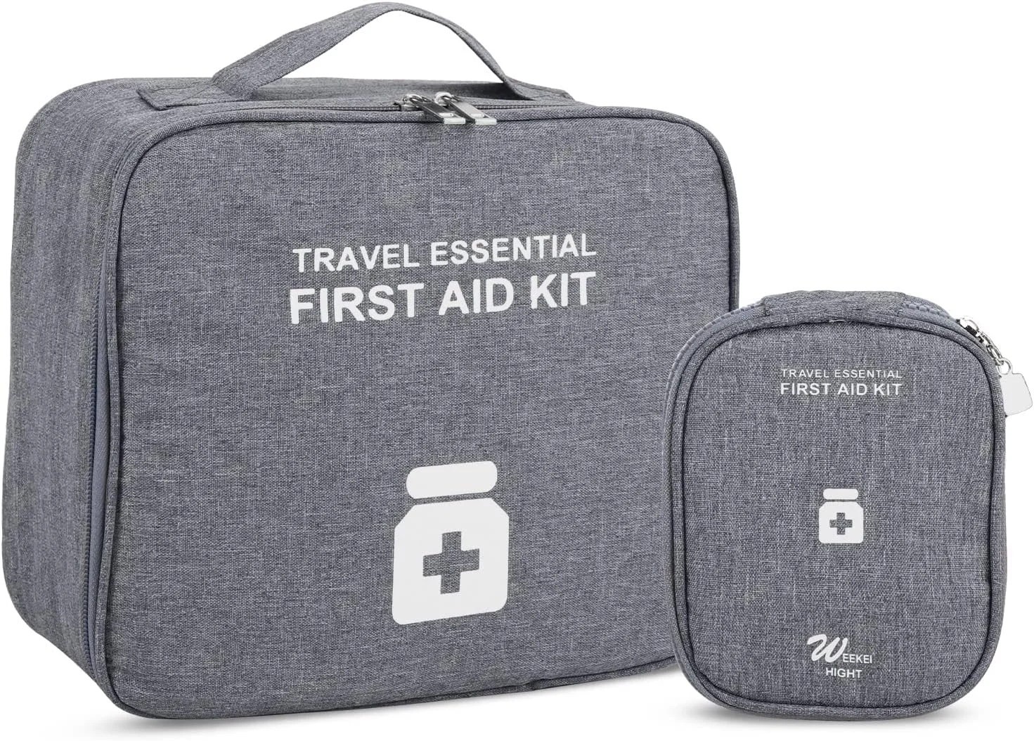 کیف کمک های اولیه TERRIFI، 2 عدد کیف خالی دارو، کیف دارویی خاکستری قابل حمل برای کمپینگ در فضای باز، مسافرت، کار