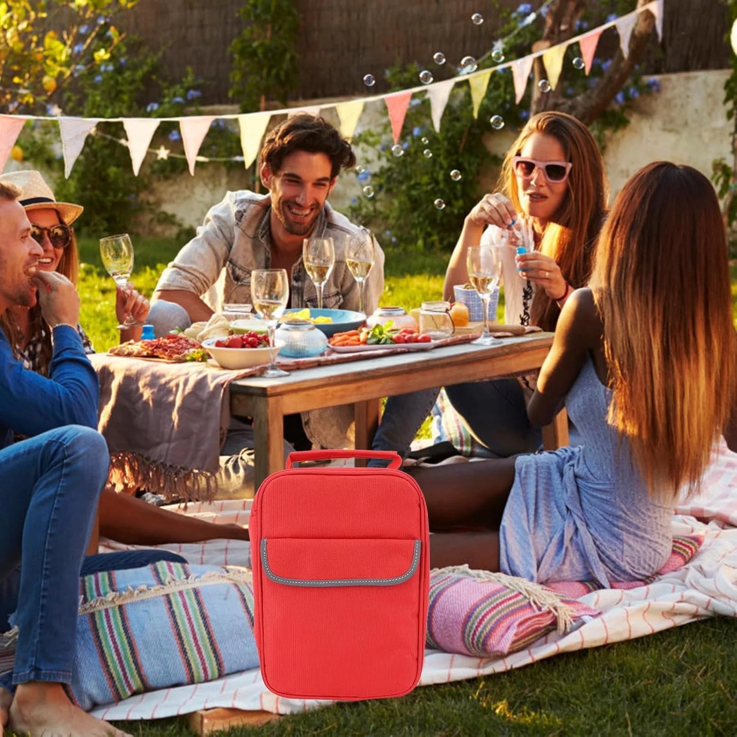 کیف کمک های اولیه جیاوو، پلی استر جادار چند جیب، کیف قابل حمل کمک های اولیه برای مصارف اضطراری در فضای باز، رنگ قرمز - تصویر 3
