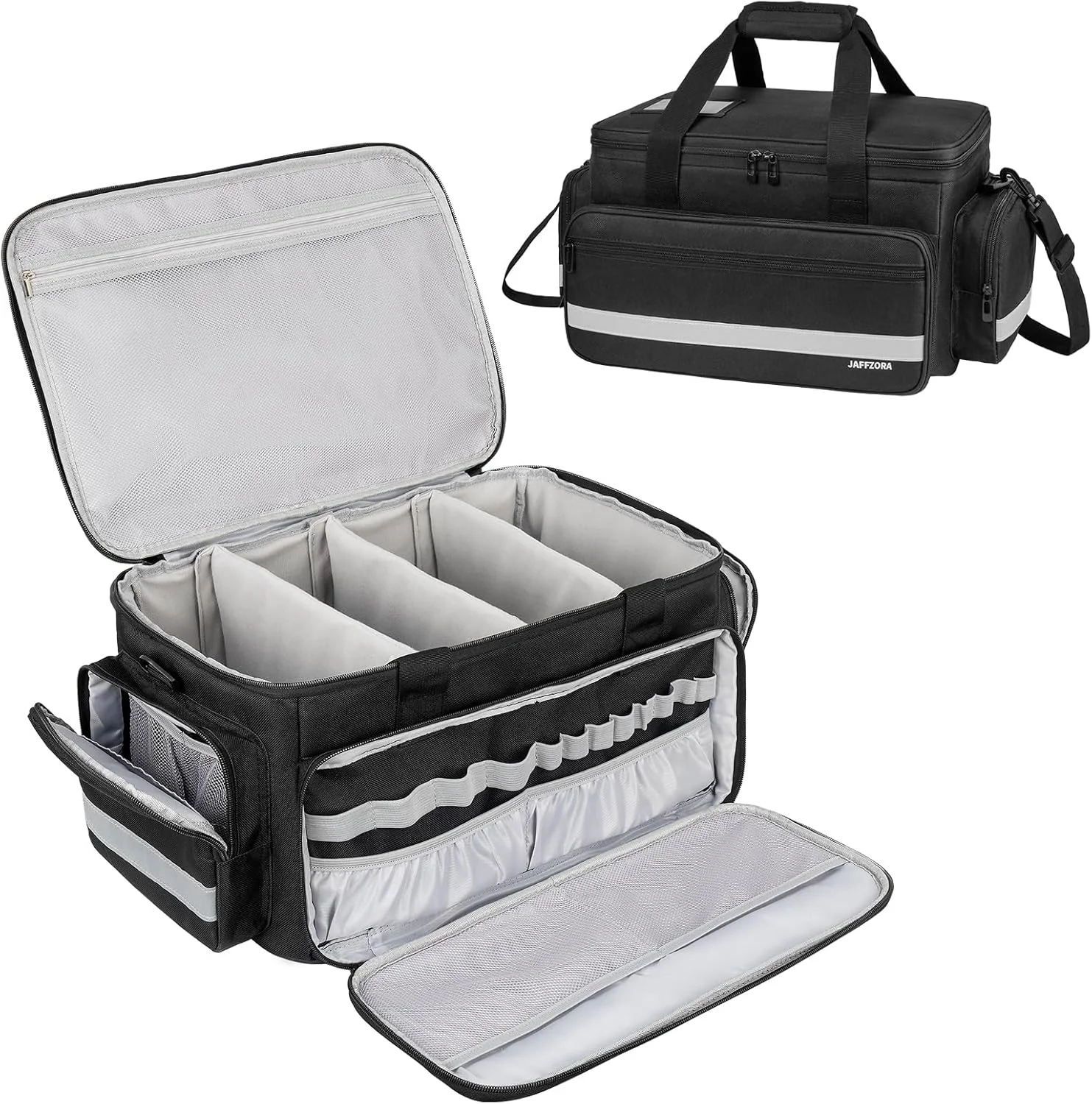 کیف بزرگ کمک های اولیه خالی، کیف اورژانس برای پرستار، کیف دارو، مسافرت، کیف کمک های اولیه، کیف مسافرتی برای دارو، مشکی