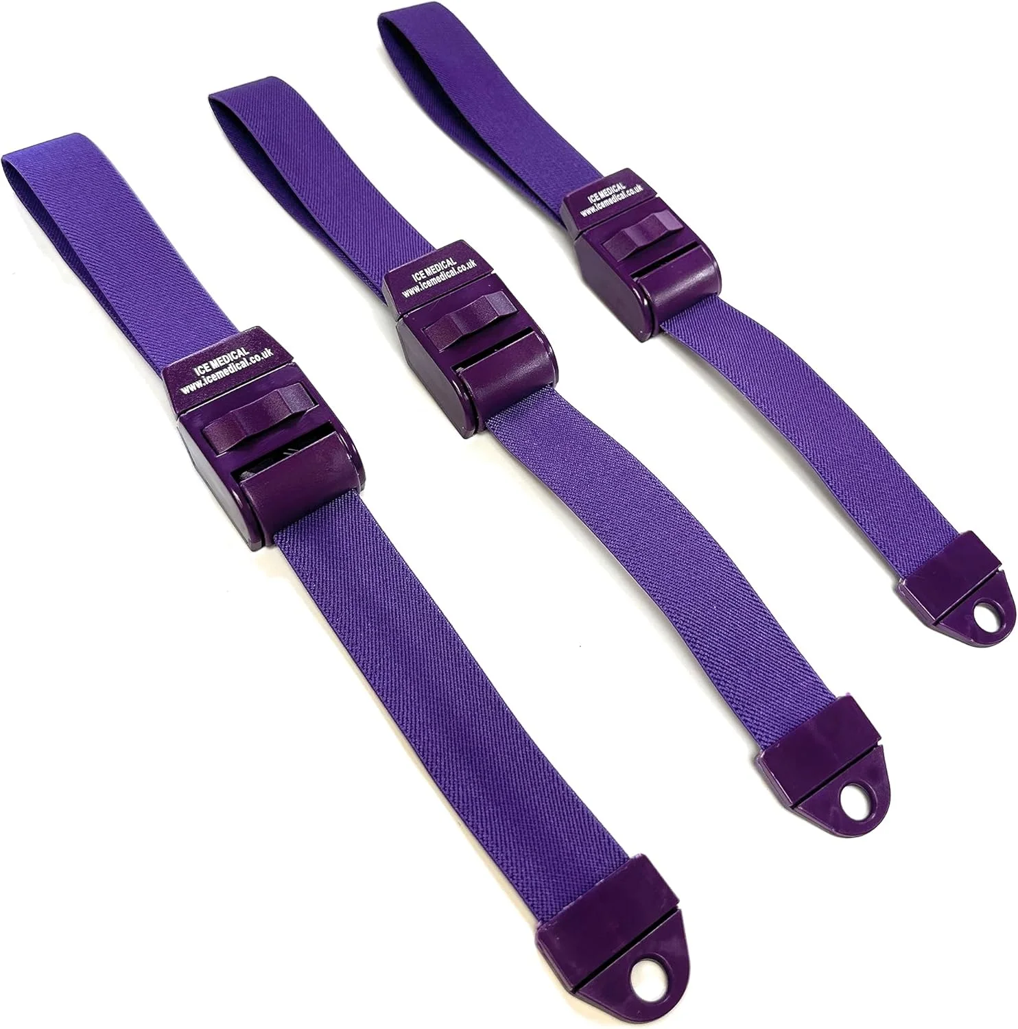 3 عدد بندِ توقف خونریزی پزشکی ICE با رهاسازی سریع و آهسته (بنفش)