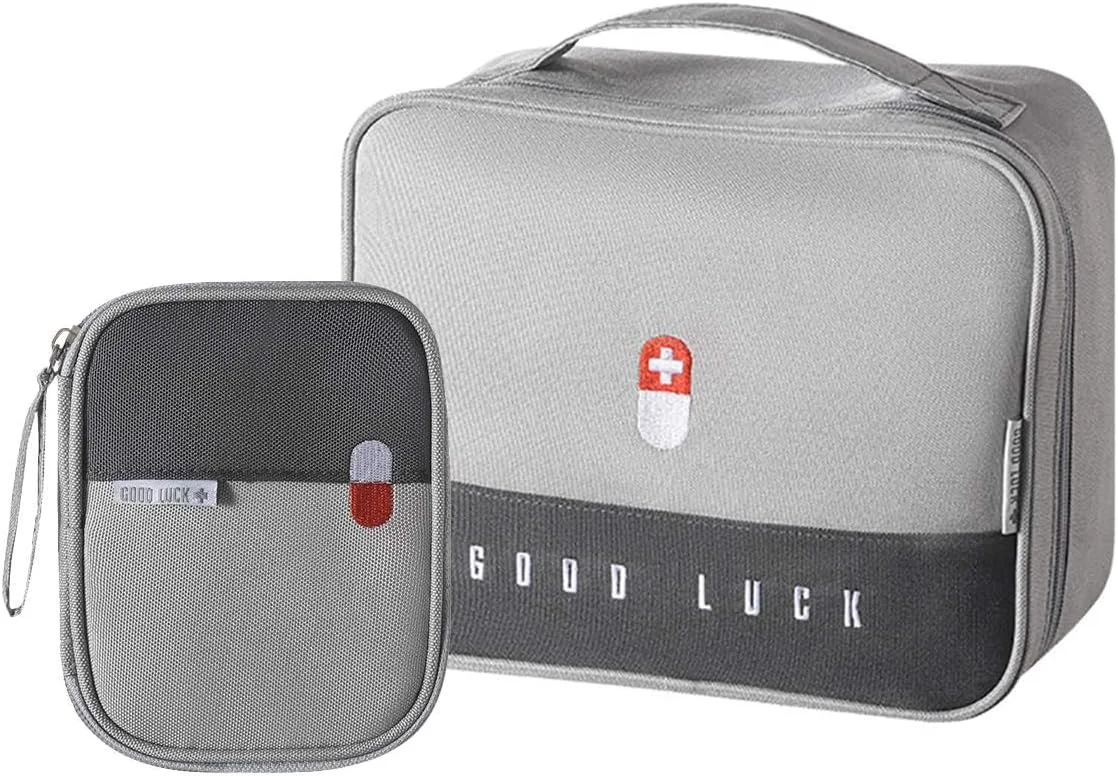 کیف کمک‌های اولیه خالی، لوازم پزشکی مسافرتی، سازمان دهنده لوازم آرایشی، کیف دارویی عایق، کیت ایمنی مناسب برای خانواده، فضای باز، پیاده‌روی، کمپینگ، ماشین، دفتر کار (سبز)