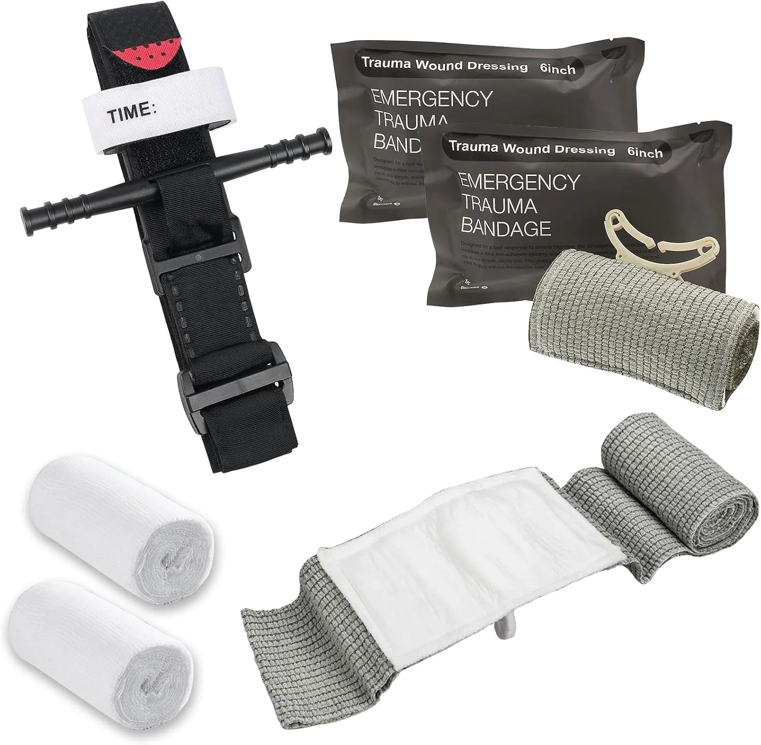 تورنیکه تاکتیکی، بانداژ اسرائیلی 6 اینچی، بانداژ الاستیک، گاز استریل 12 متری، روش کمک های اولیه برای کنترل خونریزی، بانداژ اورژانسی تورنیکه برای فعالیت های خارج از منزل