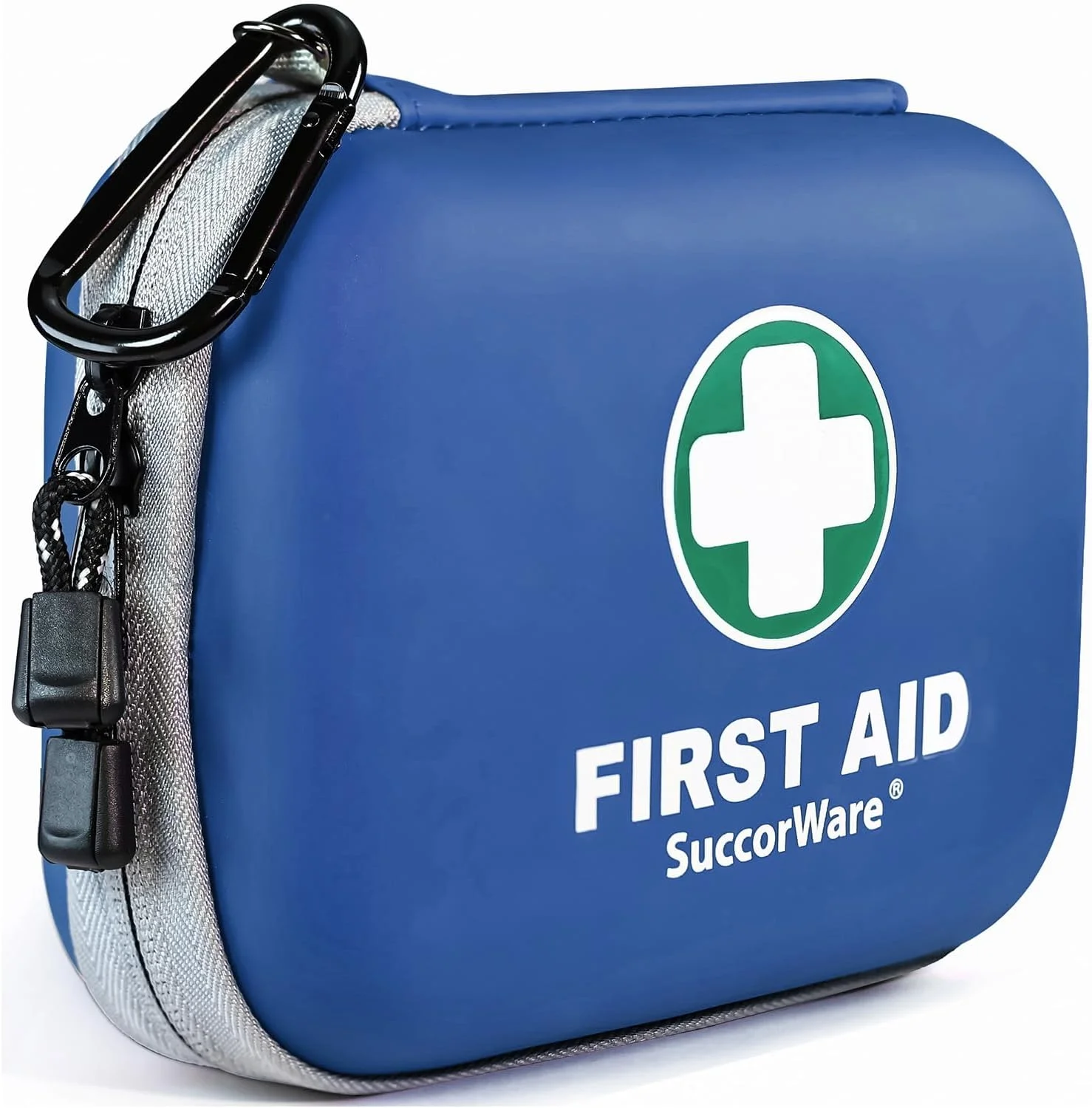 جعبه کمک های اولیه کوچک 150 تکه - جعبه کمک های اولیه پزشکی کوچک با پوسته سخت - جعبه کمک های اولیه اضطراری برای ماشین، مسافرت، خانه، فضای باز، دفتر، کمپینگ، پیاده روی (آبی)