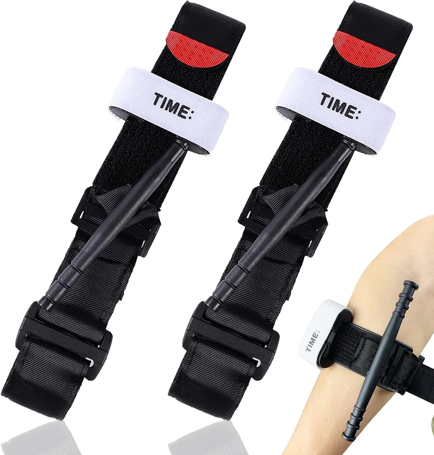 بسته 2 عددی بند فشاری، بانداژ هموستاتیک، بند فشاری اضطراری برای فضای باز، کمک های اولیه قابل حمل برای کمپینگ، پیاده روی، کوهنوردی و ورزش های فضای باز