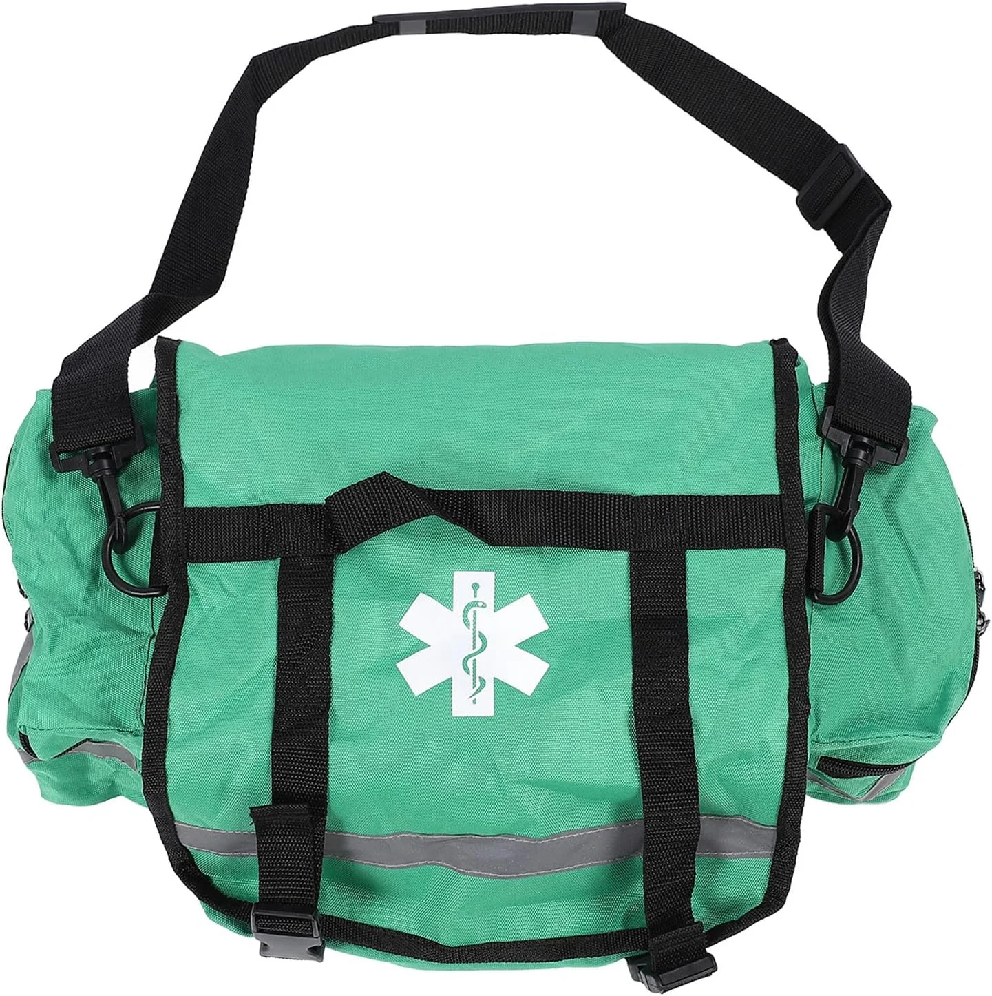 کیف کمک های اولیه، پارچه آکسفورد PU 600D با ظرفیت بالا، کیف ترومای با بند شانه قابل تنظیم و نوار بازتابنده، کیف پزشکی اضطراری برای کمپینگ، پیاده روی و مسافرت (سبز)