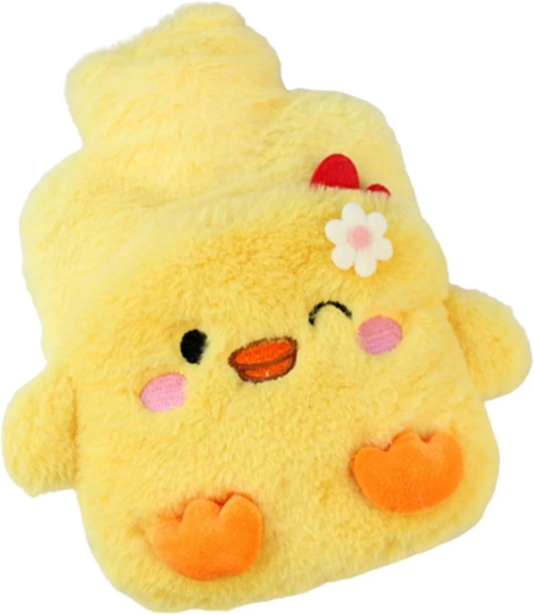 کیسه آب گرم لاستیکی Azonee، تسکین درد با روکش خز مصنوعی زیبا، طرح کارتونی سه بعدی برای کودکان و بانوان، کیسه آب گرم با روکش پولیشی، کیسه آب گرم برای دردهای قاعدگی، 500 میلی لیتر