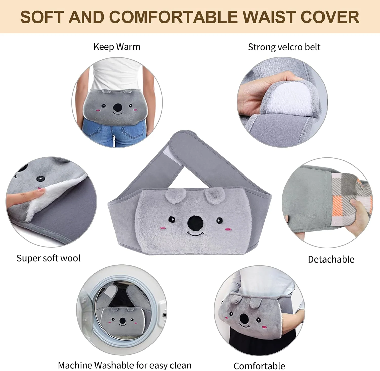 کیسه آب گرم بدون نیاز به دست با بند کمری | بسته حرارتی لاستیکی 1 لیتری برای کمردرد و گرفتگی عضلات | دارای روکش نرم | گرمای هدفمند کیسه آب گرم بدون نیاز به دست با بند کمری | بسته حرارتی لاستیکی 1 لیتری برای کمردرد و گرفتگی عضلات | دارای روکش نرم | گرمای هدفمند