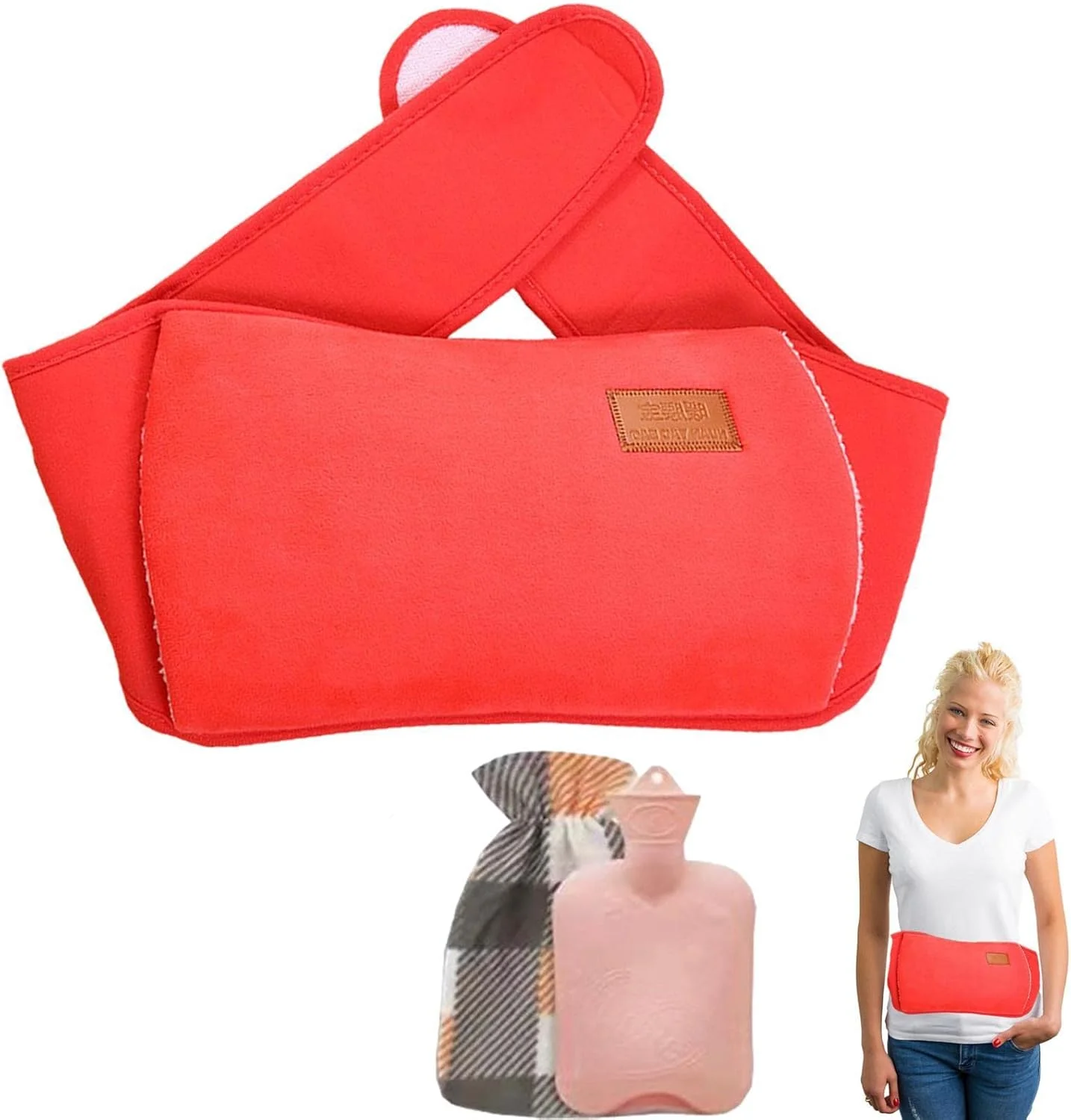 کیسه آب گرم - کیسه آب گرم با ماندگاری طولانی به همراه روکش | کیسه های آب گرم ضد نشت برای تسکین گردن و کمر برای خانه، دفتر، کلاس درس، فضای باز، کمپینگ، شنا