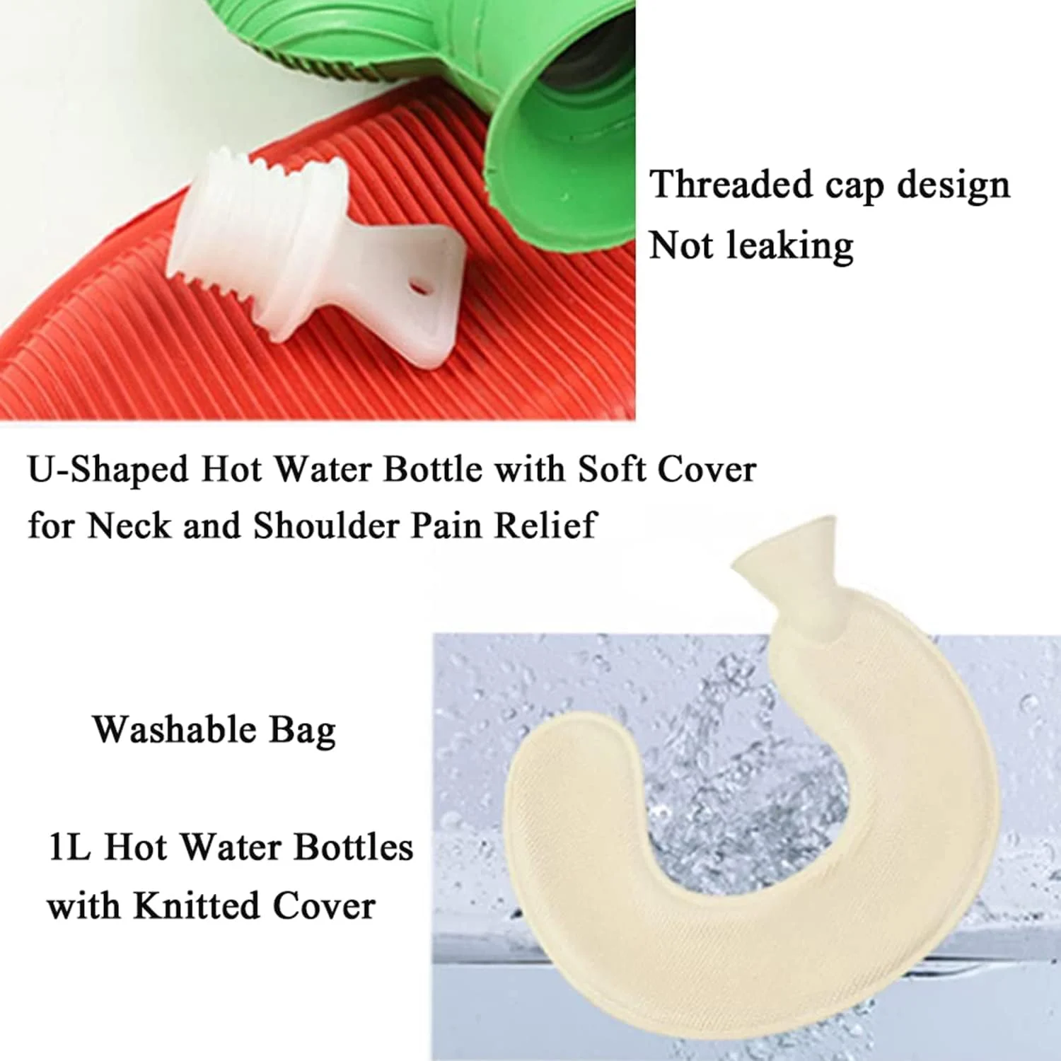 کیسه آب گرم U شکل با روکش نرم، کیسه آب گرم 2 لیتری برای گردن، کیسه آب گرم قابل حمل برای تسکین درد گردن و شانه، خاکستری کیسه آب گرم U شکل با روکش نرم، کیسه آب گرم 2 لیتری برای گردن، کیسه آب گرم قابل حمل برای تسکین درد گردن و شانه، خاکستری