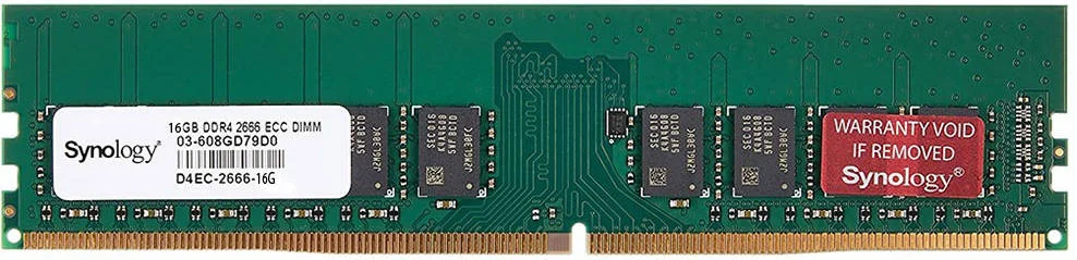 رم سرور 16 گیگابایتی DDR4 2666 مگاهرتز Synology (تک کاناله 16 گیگابایتی)، سرعت کلاک 2666 مگاهرتز، PC4-21300، ولتاژ 1.2 ولت، 288 پین UDIMM، بدون بافر، ECC | D4EC-2666-16G