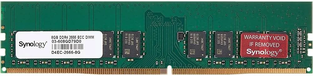 رم سرور سینولوژی 8 گیگابایت (1x8GB) DDR4 2666 مگاهرتز UDIMM، سرعت کلاک 2666 مگاهرتز، PC4-21300، ولتاژ حافظه 1.2 ولت، 288 پین UDIMM، بدون بافر، ECC | D4EC-2666-8G