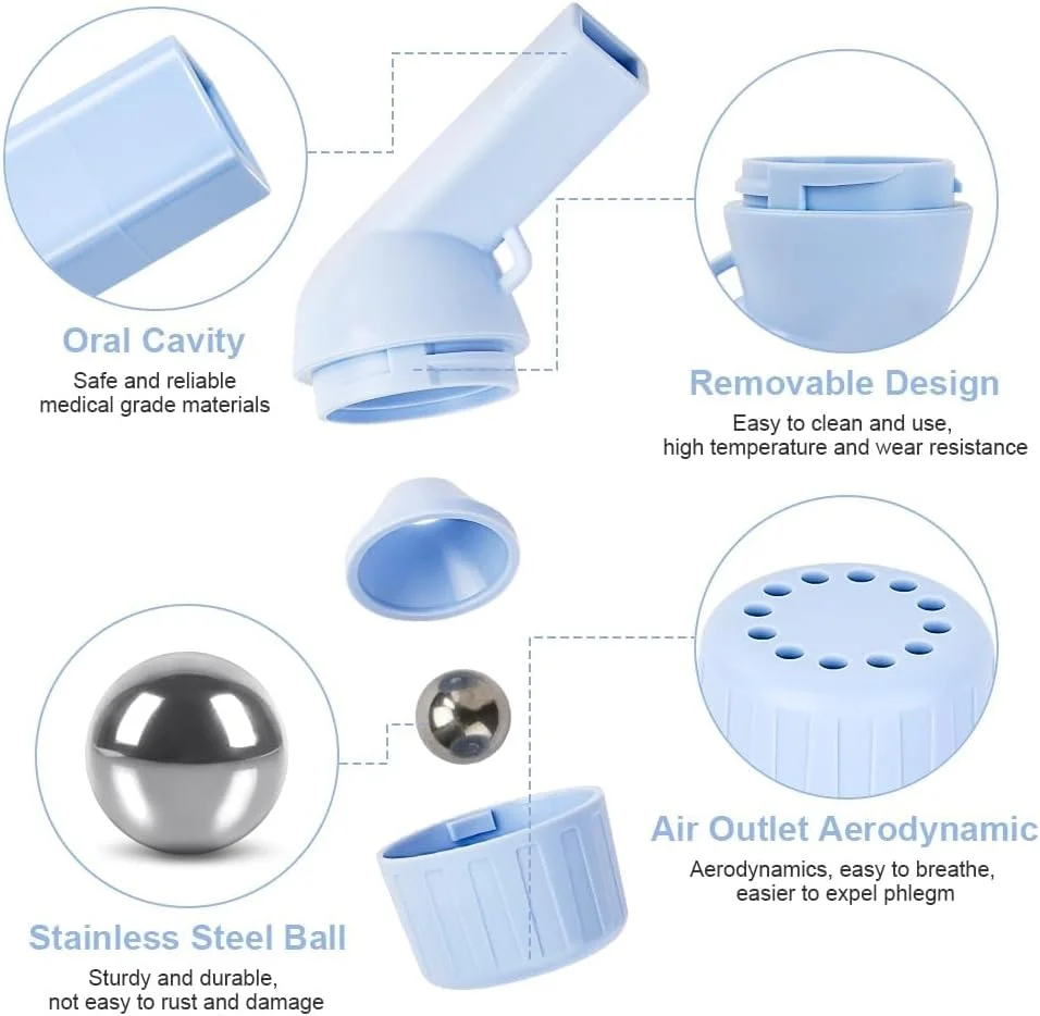 دستگاه پاکسازی مخاط و انبساط ریه MAKINGTEC، دستگاه حذف مخاط دریچه Flutter، دستگاه تمرین دهنده ریه برای تقویت کننده ریه، دستگاه تمرین تنفسی برای ریه ها (آبی روشن) دستگاه پاکسازی مخاط و انبساط ریه MAKINGTEC، دستگاه حذف مخاط دریچه Flutter، دستگاه تمرین دهنده ریه برای تقویت کننده ریه، دستگاه تمرین تنفسی برای ریه ها (آبی روشن)