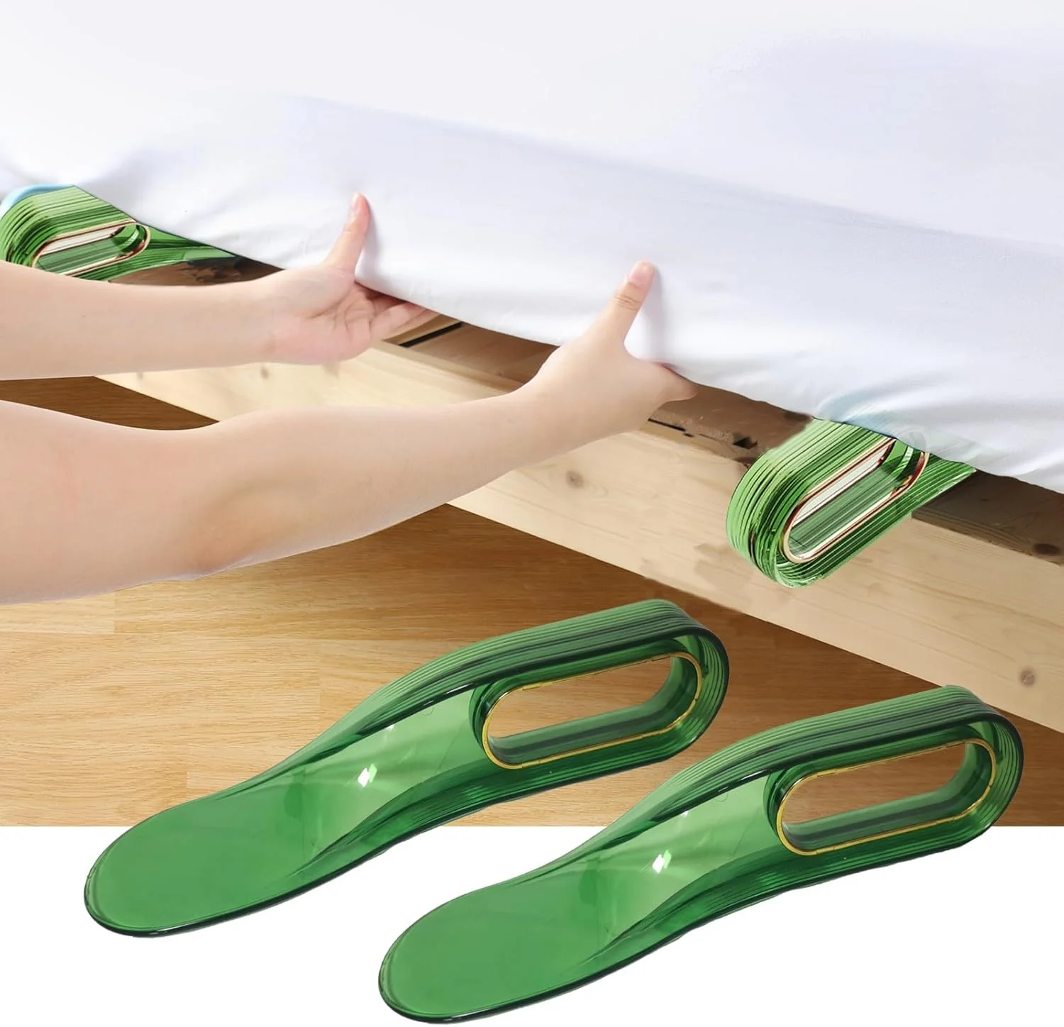 ابزار تخت خواب ساز Azonee و بالابر تشک، ابزار تخت خواب ساز 2 در 1 برای بلند کردن تشک و جمع کردن ملحفه، به راحتی تشک را برای تعویض ملحفه بلند و نگه دارید، ملحفه های کش دار و معمولی را بدون زحمت جمع کنید (2 عدد، سبز)