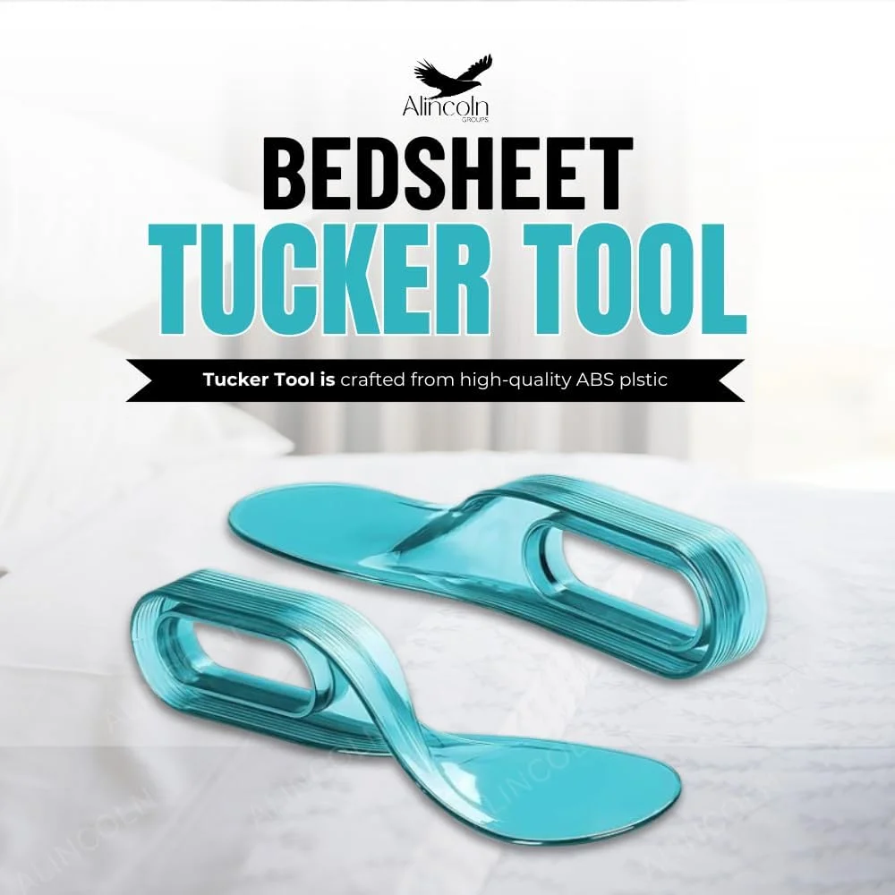 ابزار مرتب سازی ملحفه تخت خواب 11 اینچی درجه یک (بسته 2 عددی) | ابزار بلند کننده تشک تخت خواب دو نفره و مرتب کردن ملحفه برای سالمندان، بانوان باردار و افراد دارای کمر درد | پلاستیک ABS بادوام - آبی