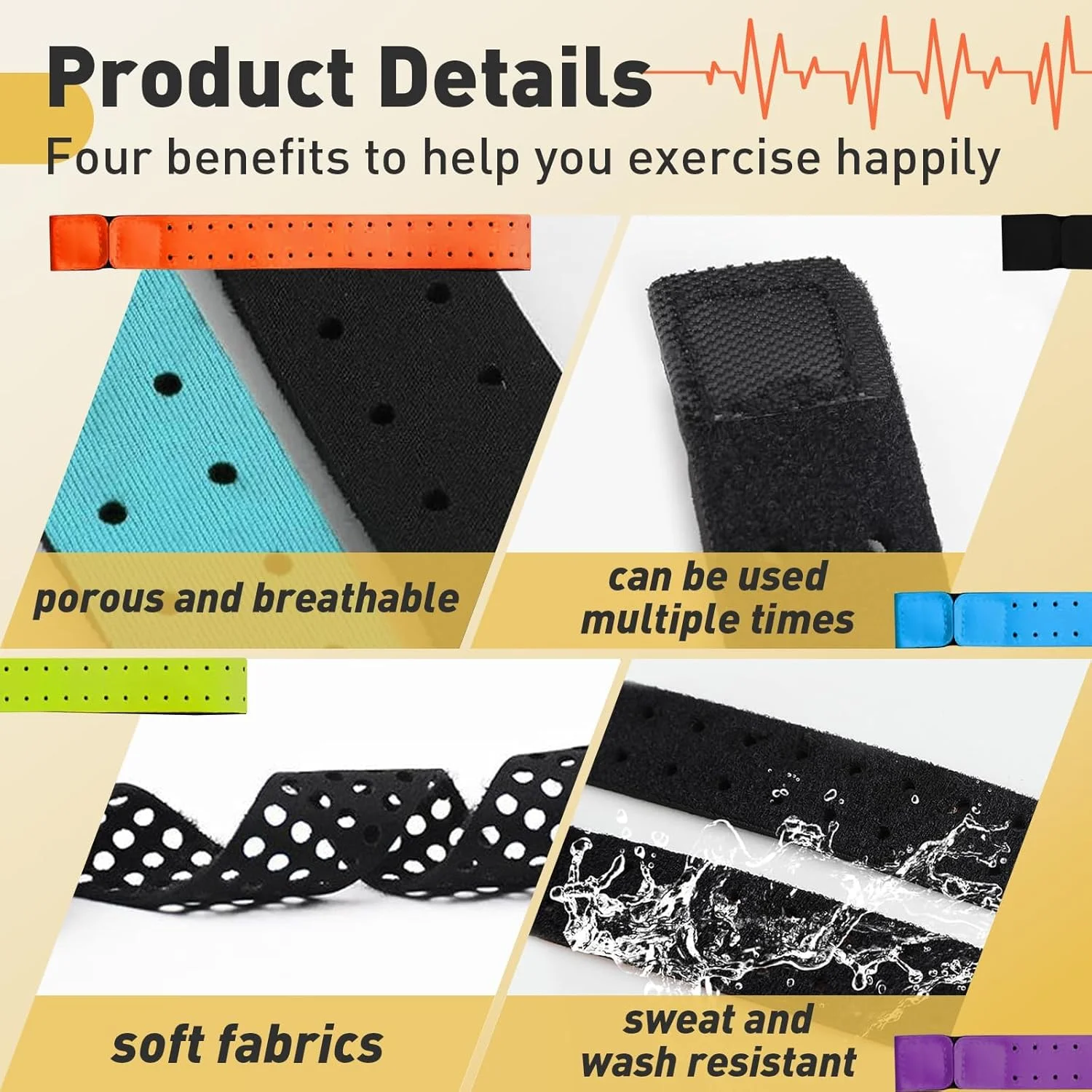 مجموعه 5 عددی بند جایگزین مانیتور ضربان قلب آزون، بند نرم 2x35 سانتیمتری در 5 رنگ، بند بازویی قابل تنظیم برای سنسور ضربان قلب OTF Beat و تئوری فیتنس مجموعه 5 عددی بند جایگزین مانیتور ضربان قلب آزون، بند نرم 2x35 سانتیمتری در 5 رنگ، بند بازویی قابل تنظیم برای سنسور ضربان قلب OTF Beat و تئوری فیتنس