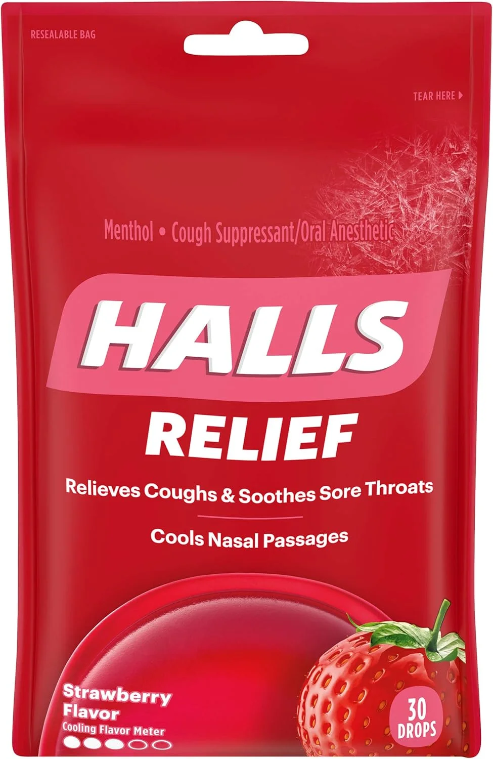 آبنبات سرد با طعم توت فرنگی هالز، 30 عدد