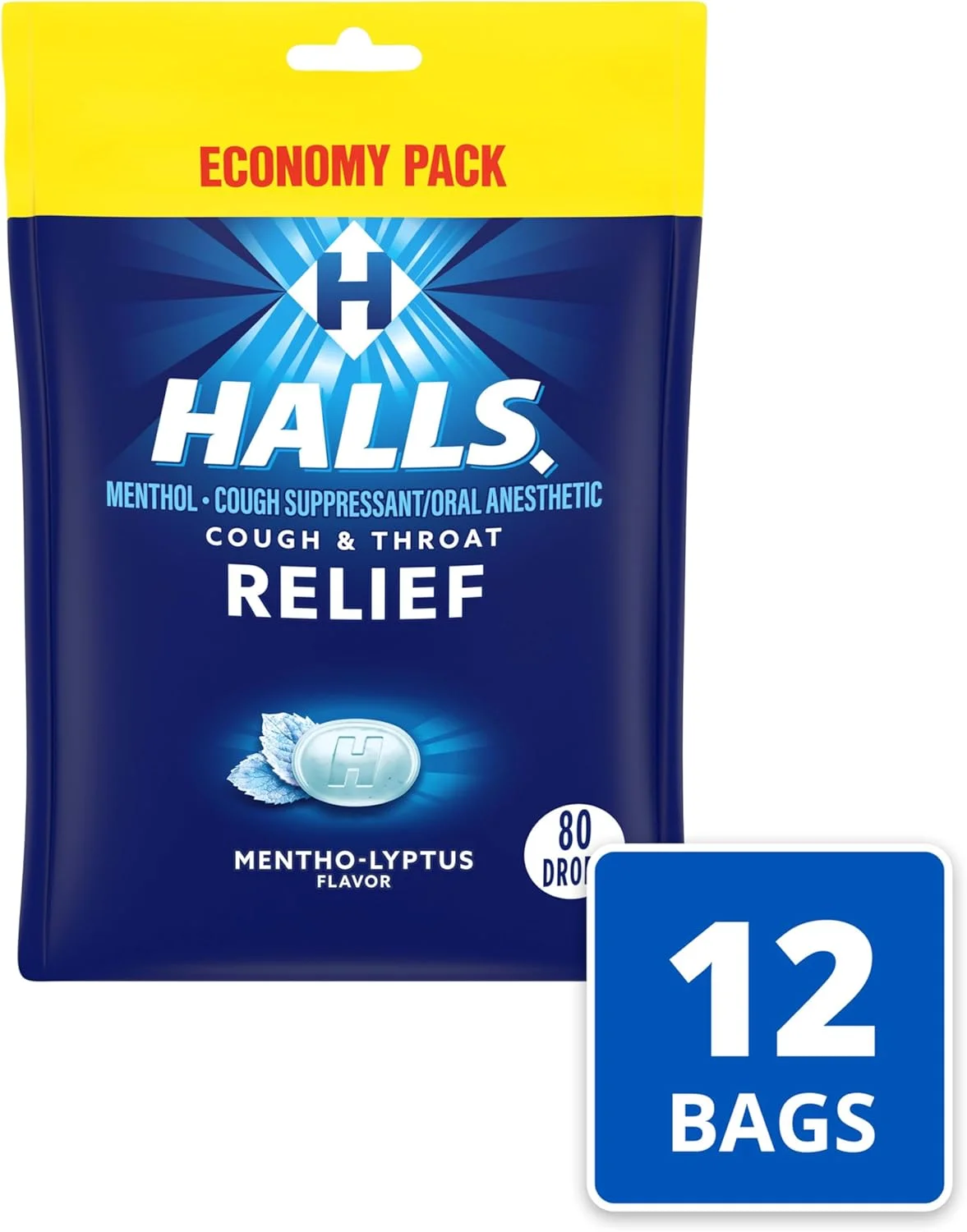 آبنبات سرد ضد سرفه و تسکین دهنده گلو با طعم اکالیپتوس، بسته اقتصادی، 12 بسته 80 عددی (در مجموع 960 عدد) آبنبات سرد ضد سرفه و تسکین دهنده گلو با طعم اکالیپتوس، بسته اقتصادی، 12 بسته 80 عددی (در مجموع 960 عدد)