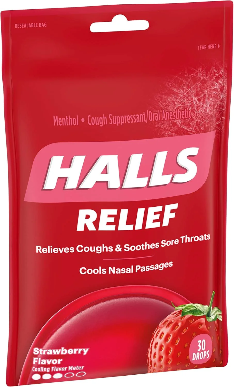 آبنبات سرد با طعم توت فرنگی هالز، 30 عدد